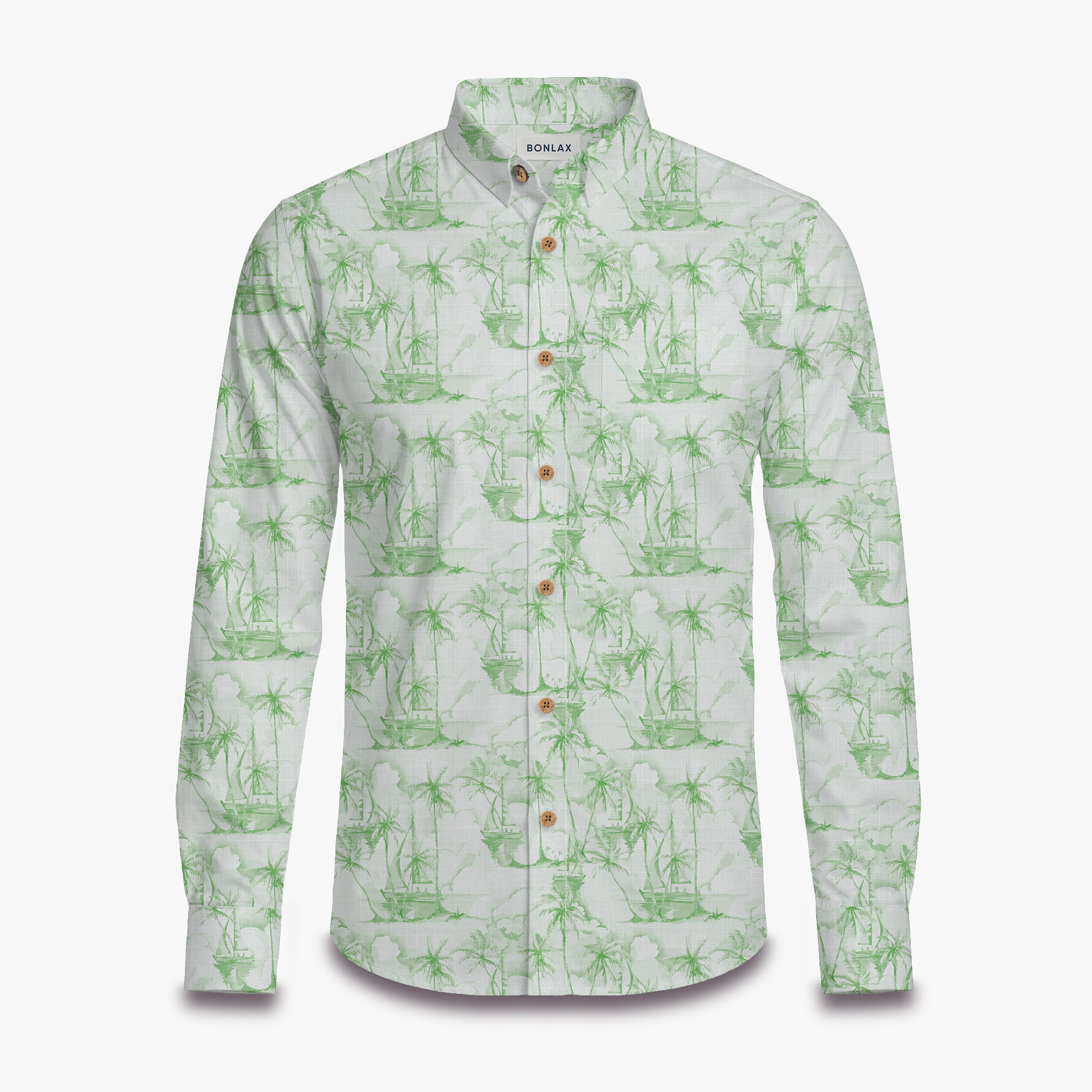Trees & Boat Long Sleeve Shirt