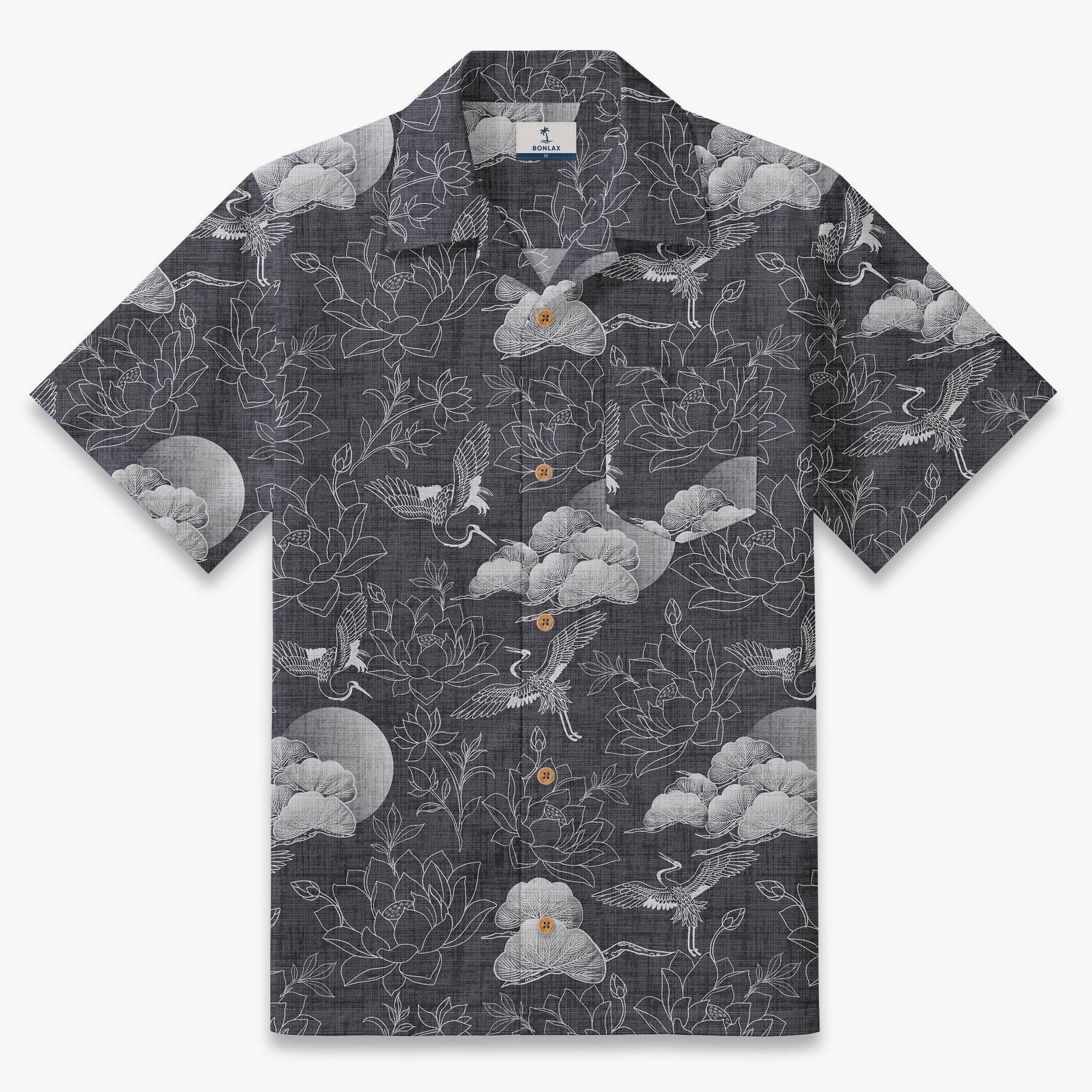 Ethereal Crane & Bloom Camp Shirt
