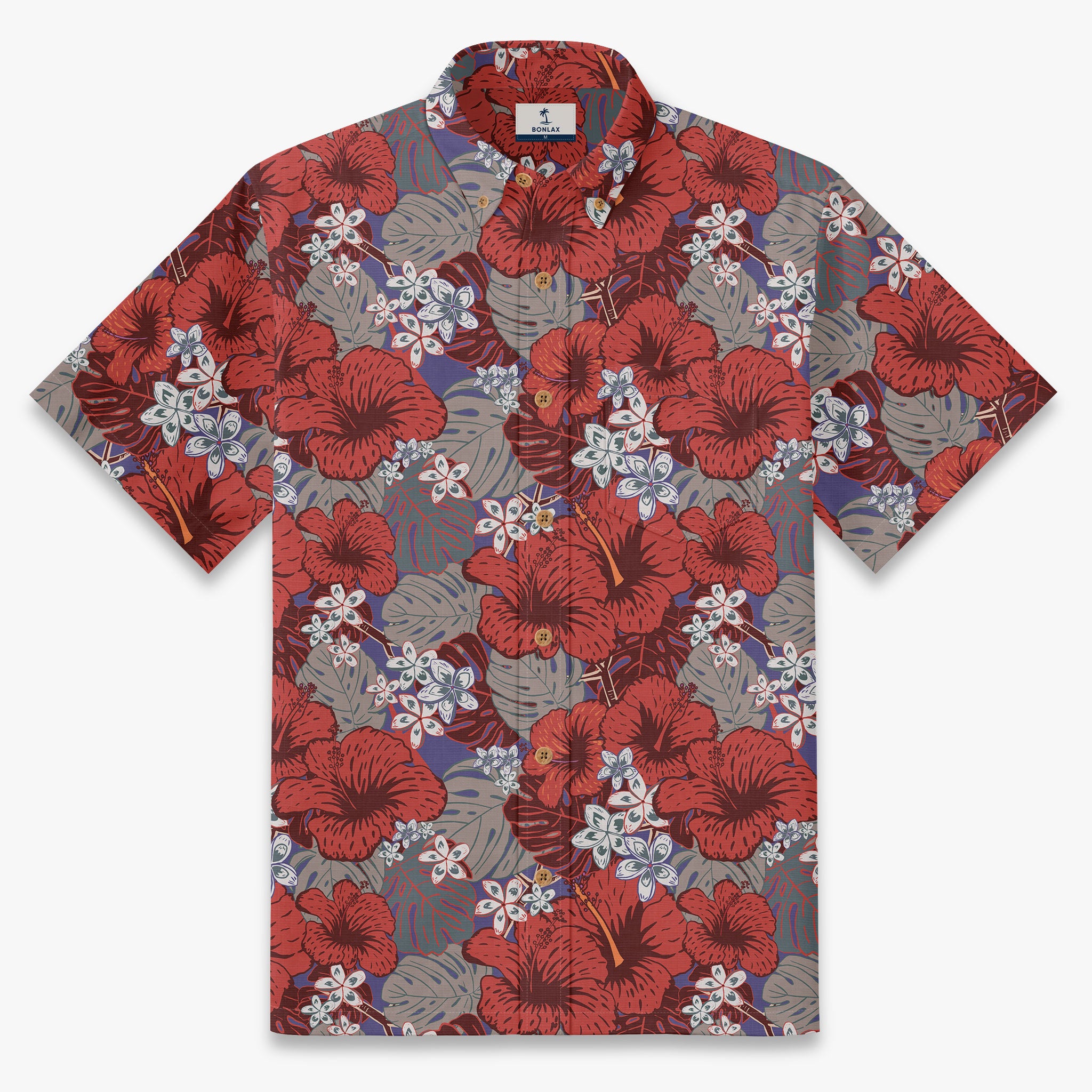 Crimson Heritage Hibiscus Aloha Shirt