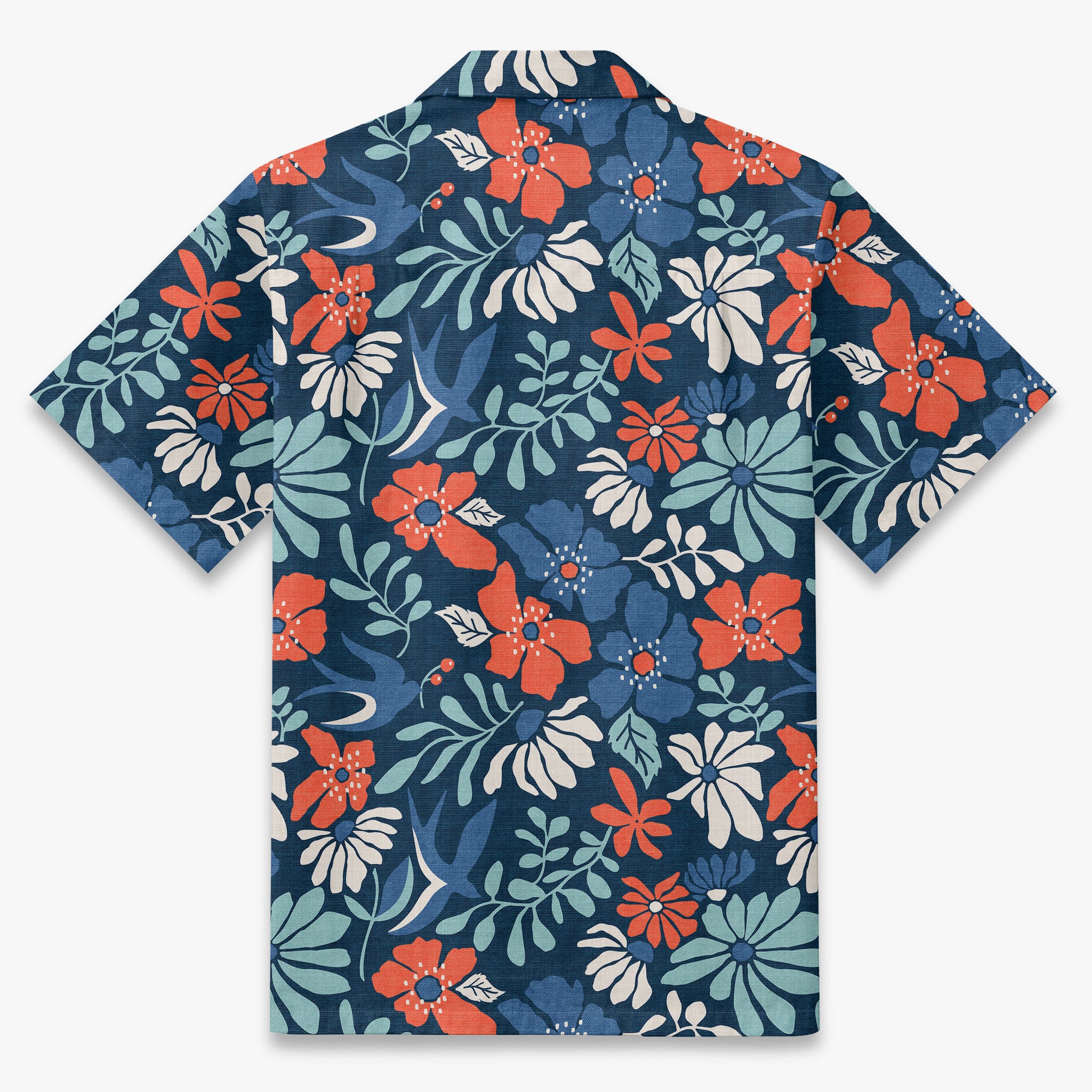 Men's Navy Floral Hawaiian Shirt | Midnight Garden Escape