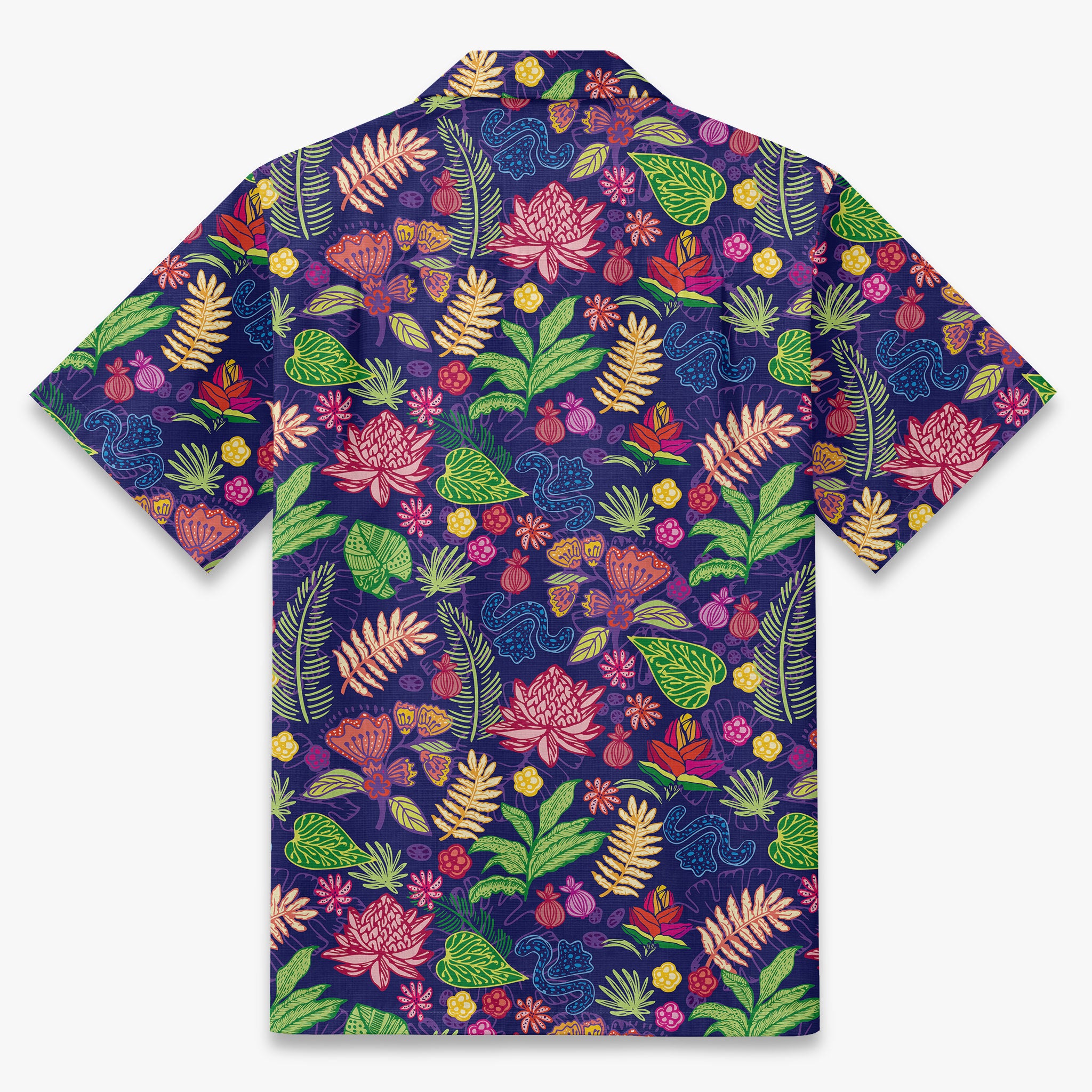 Midnight Flora Hawaiian Shirt in Navy Blue | Men's Top