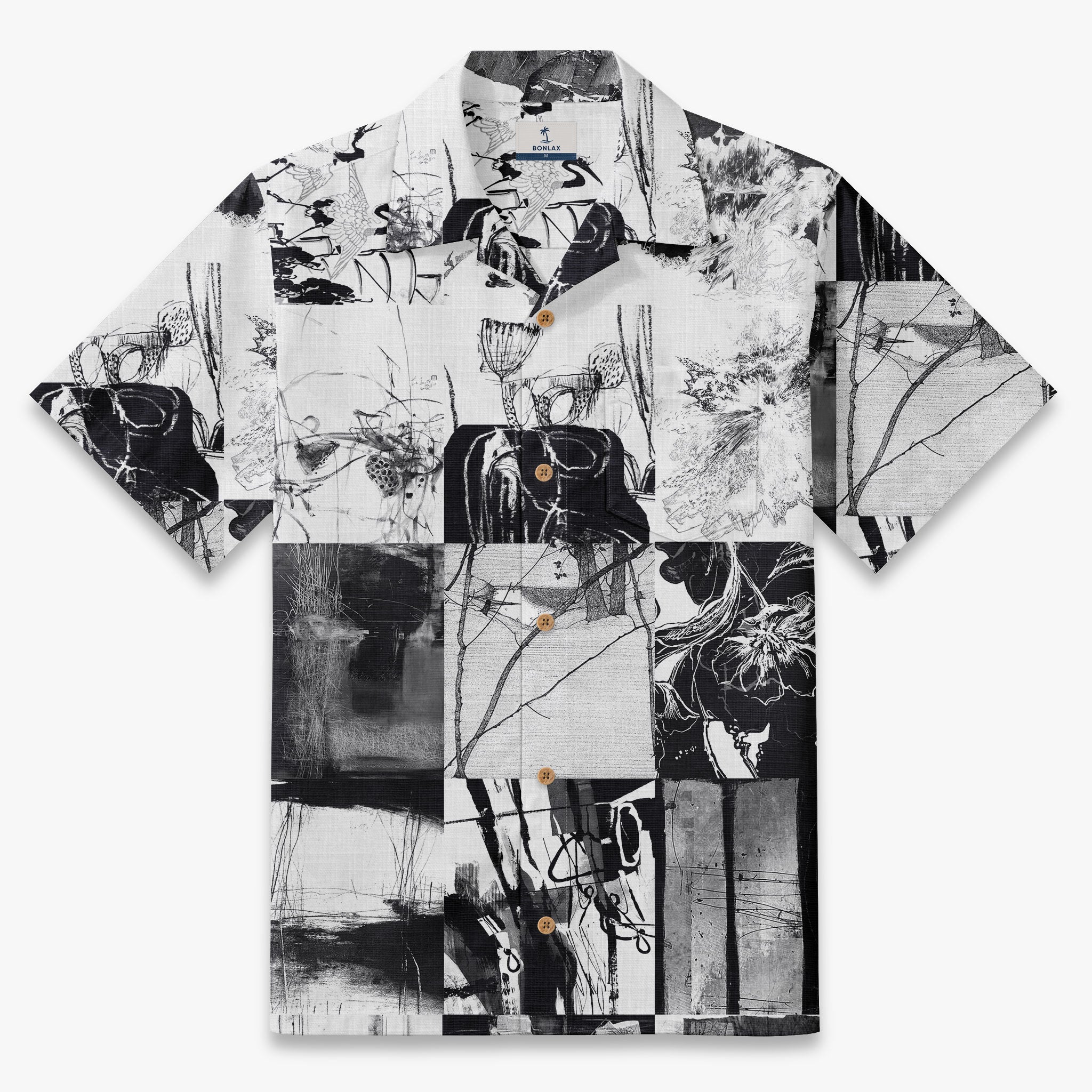 Abstract Ink Canvas Camp Shirt