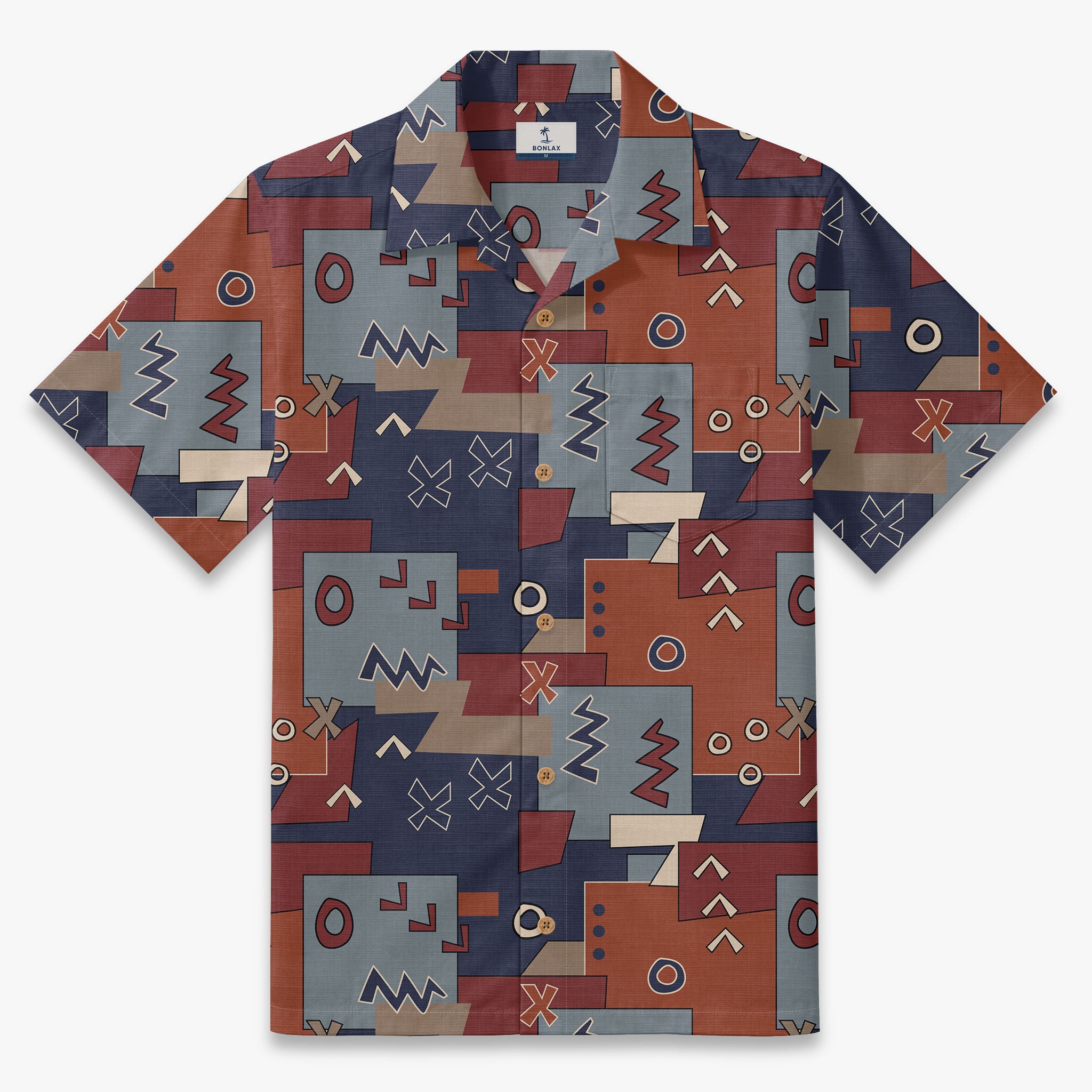 Retro Geo Resort Camp Shirt