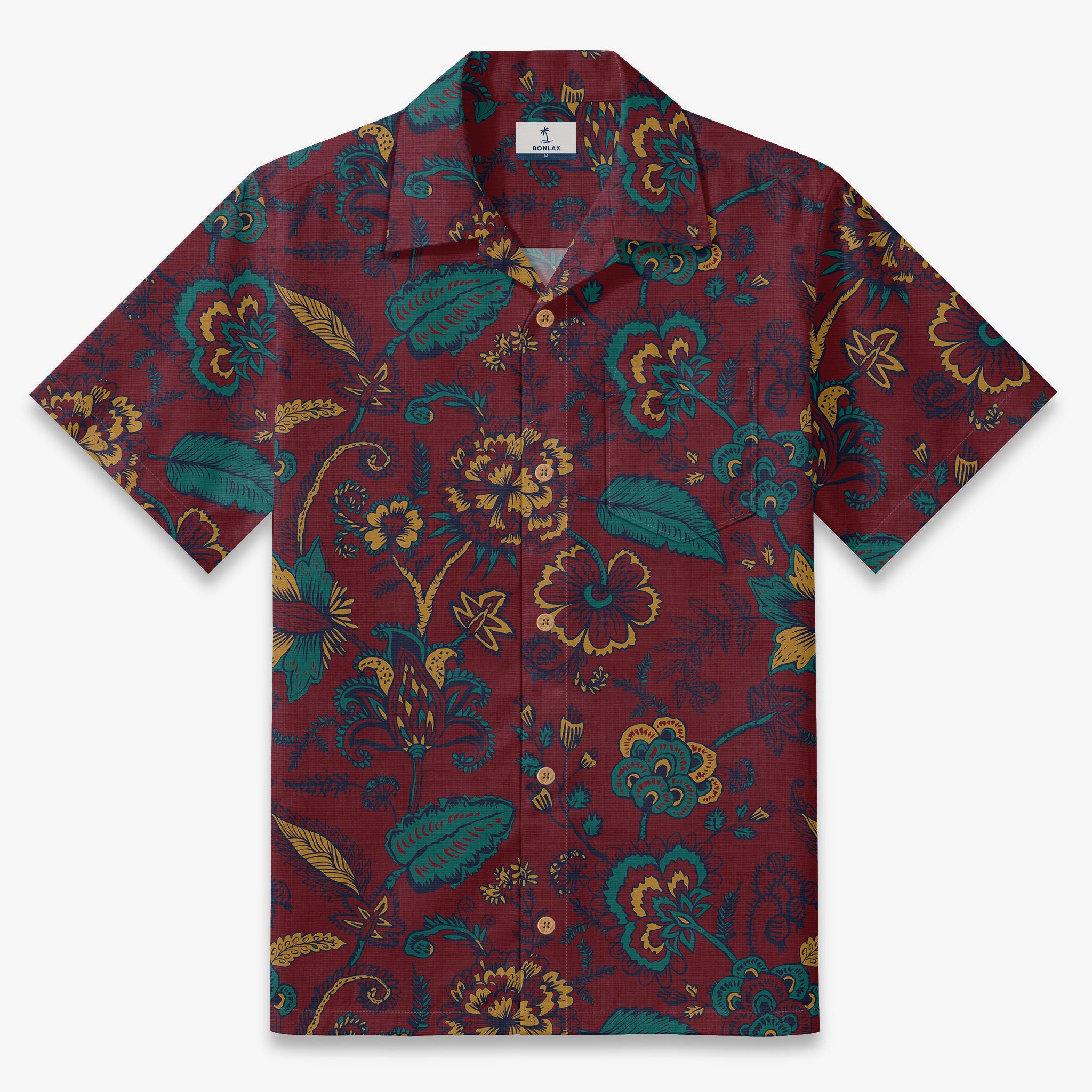 Merlot Garden Reverie Camp Shirt