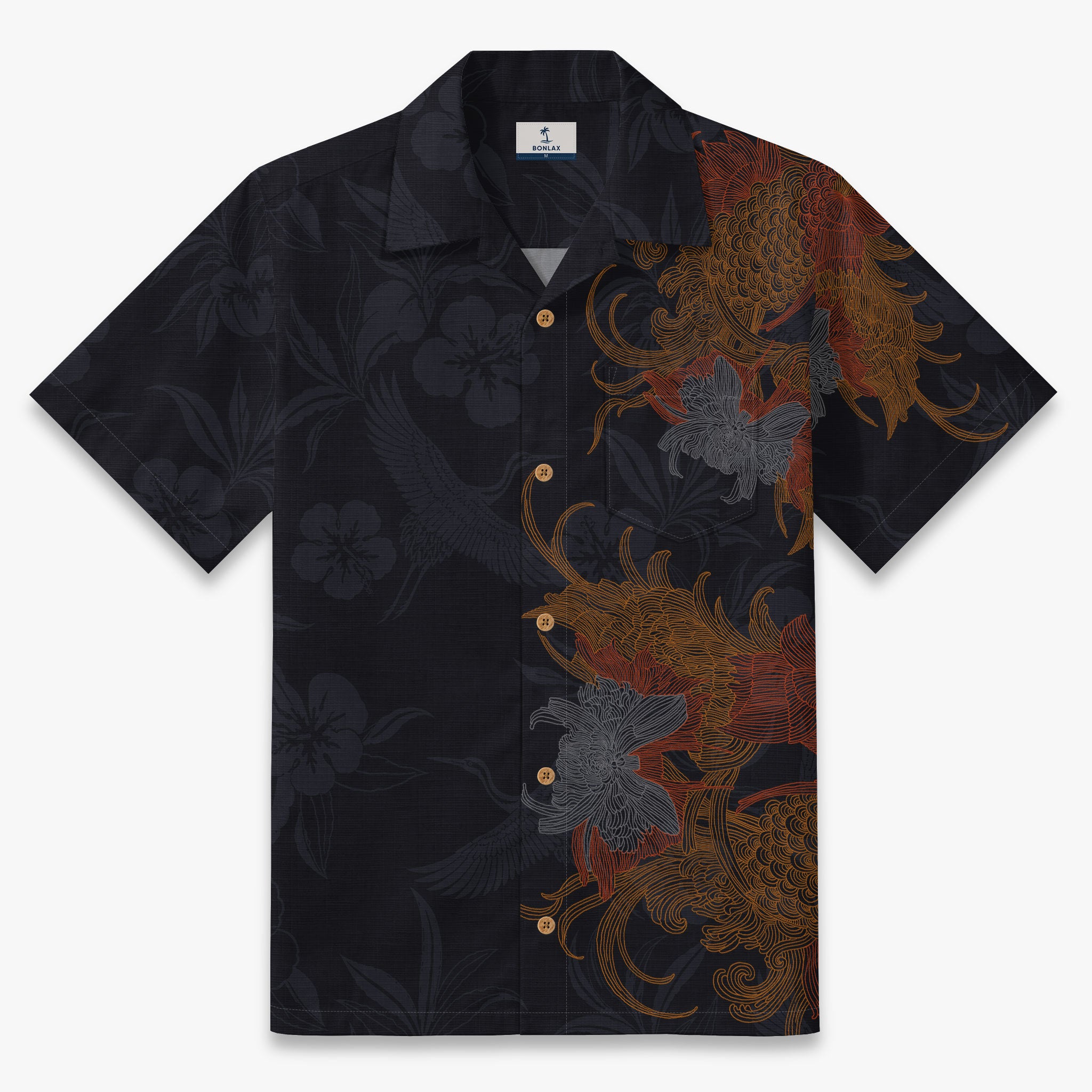 Obsidian Koi Garden Camp Shirt
