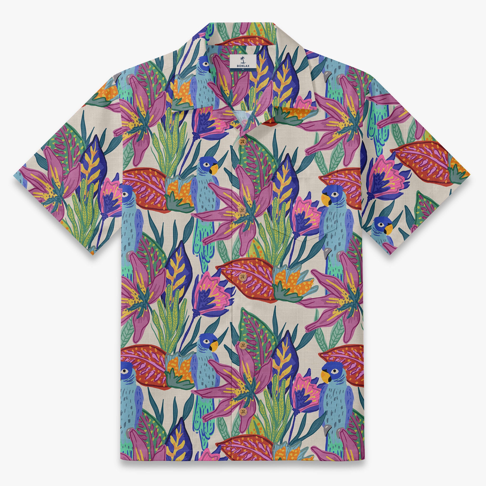 Parrot Bloom Retreat Camp Shirt
