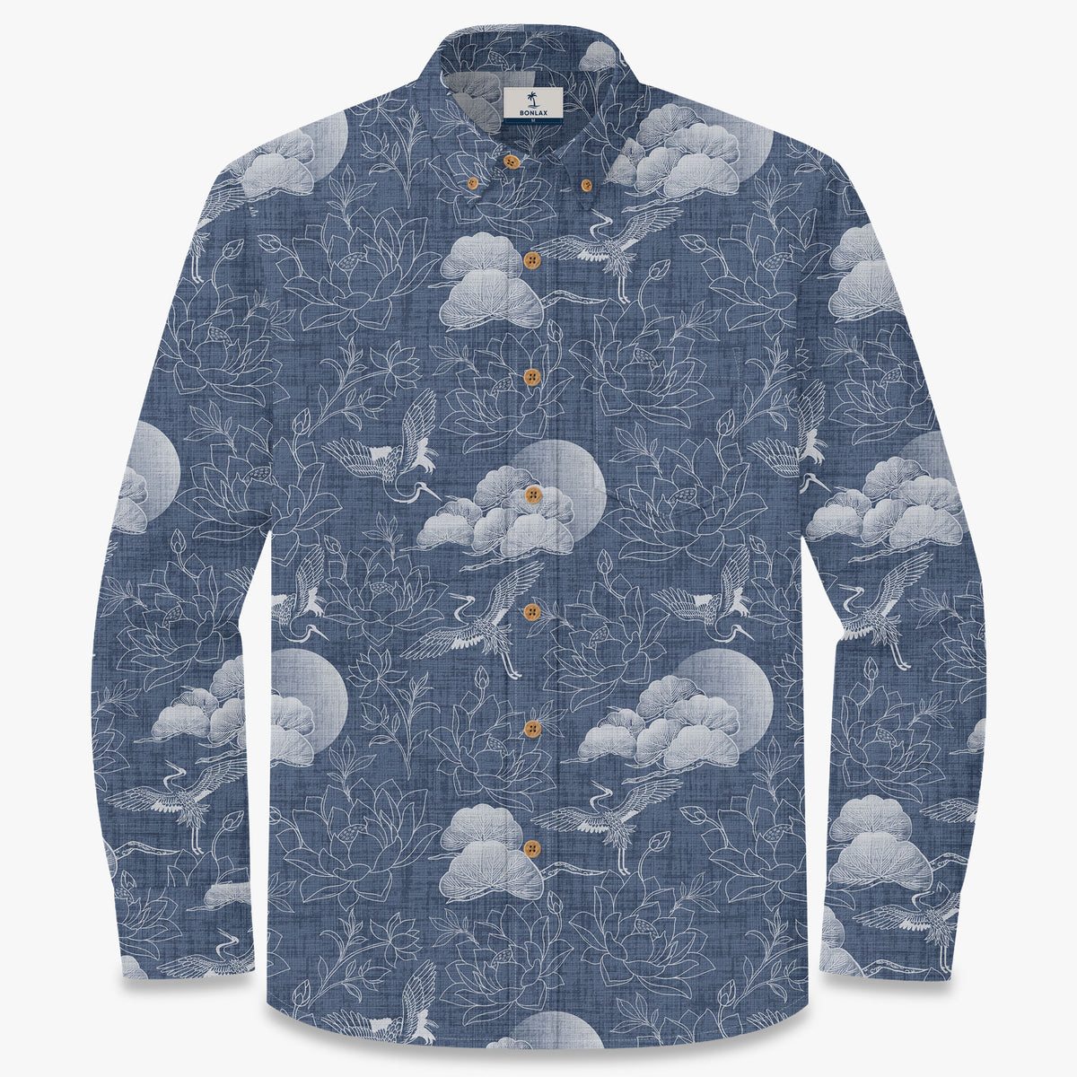 Ethereal Crane & Bloom Long Sleeve Shirt