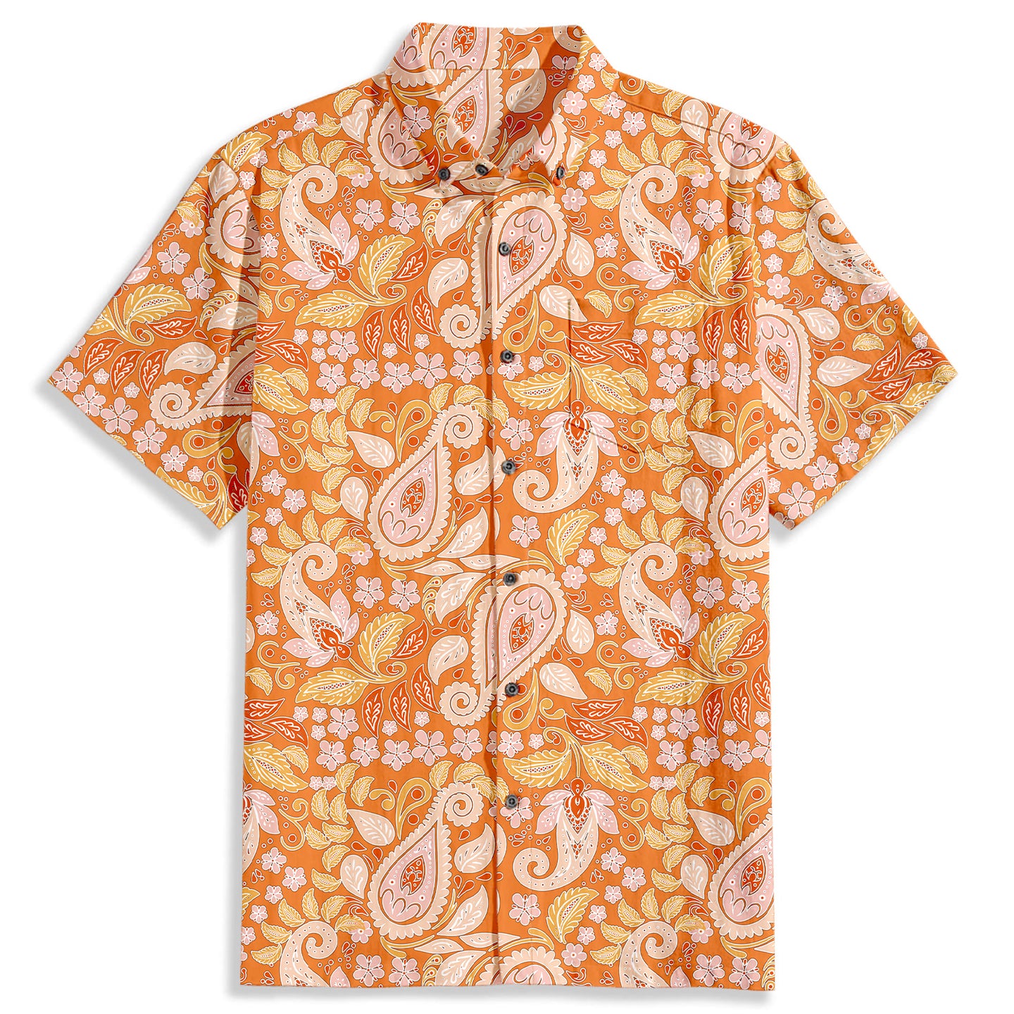 Ethnic Paisley Print Short Sleeve Shirt - Bonlax