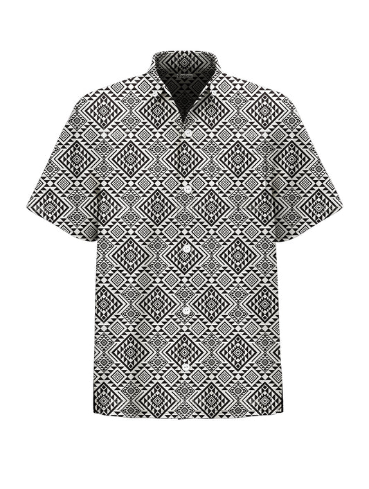 Bohemian Geometric Pattern Hawaiian Shirt - Bonlax(Shipping on May 21st)