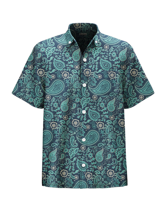 Ethnic Paisley Print Hawaiian Shirt - Bonlax