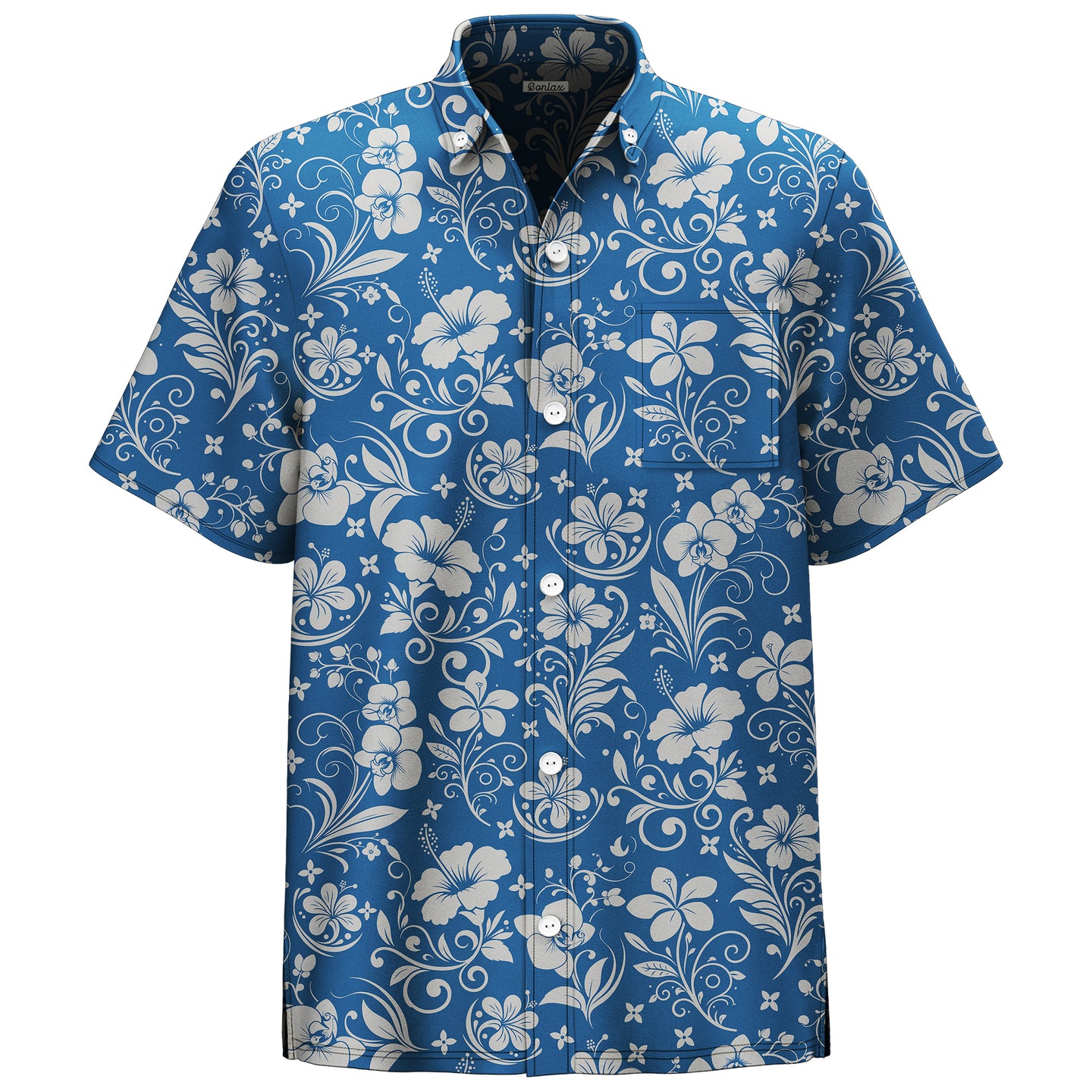 Hibiscus Flower Print Short Sleeve Shirt - Bonlax