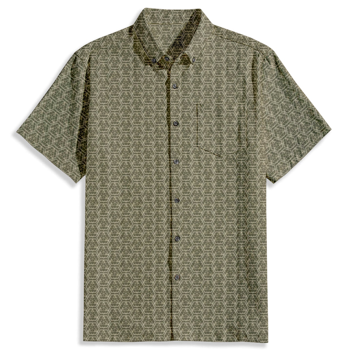 Basic Geometric Print Hawaiian Short Sleeve Shirt - Bonlax