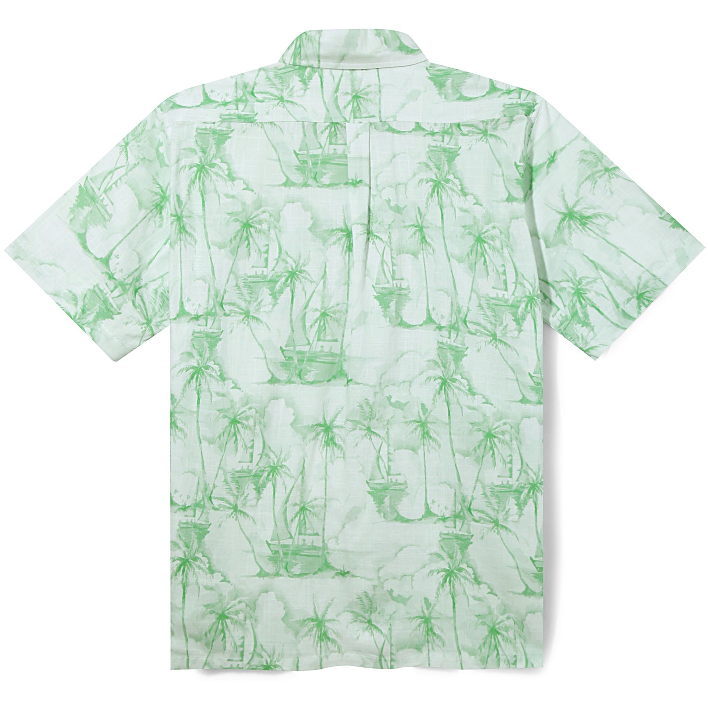 Trees & Boat Pattern Hawaiian Shirt - Bonlax