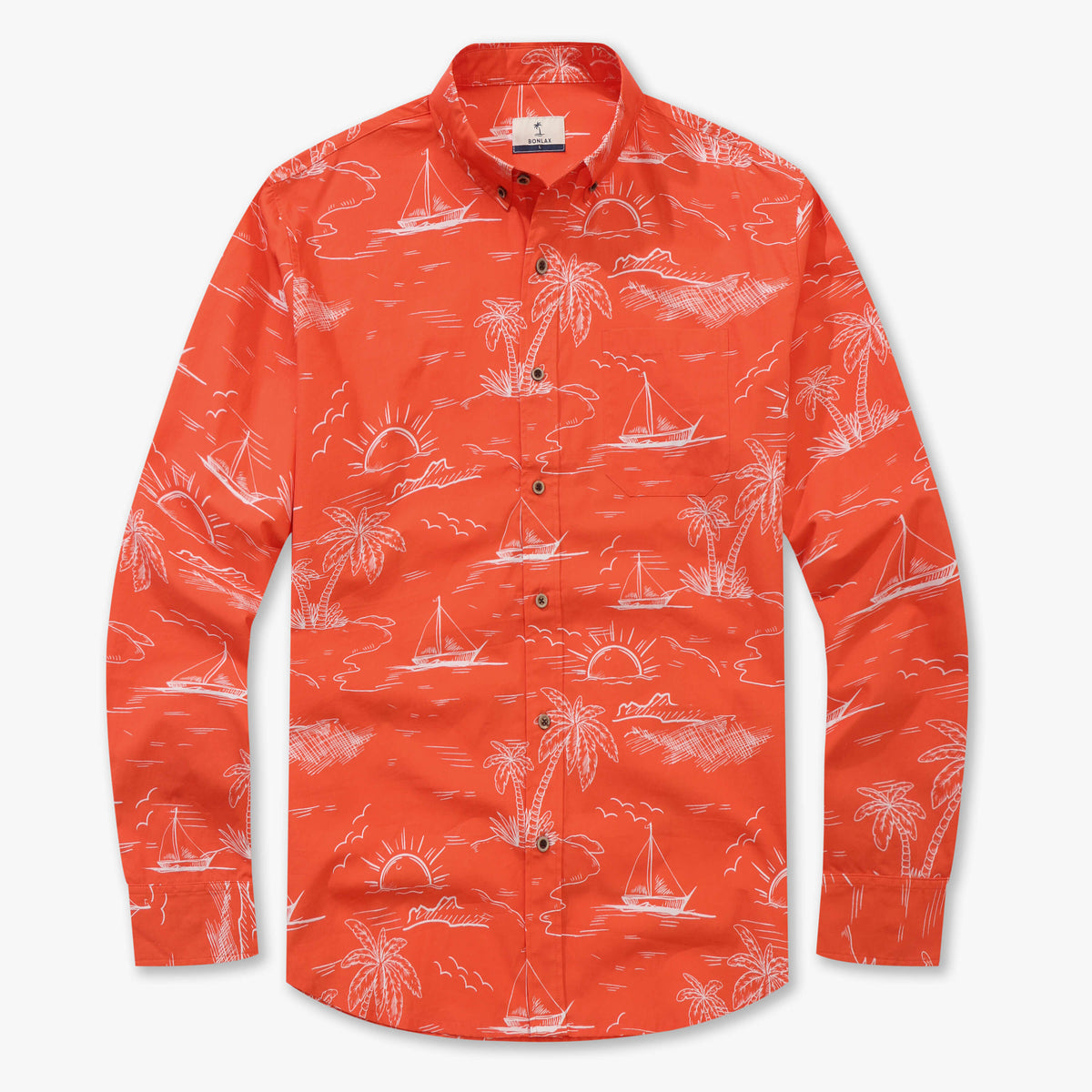 Langarmshirt „Kokosnussbaum-Sonnenuntergang“ 