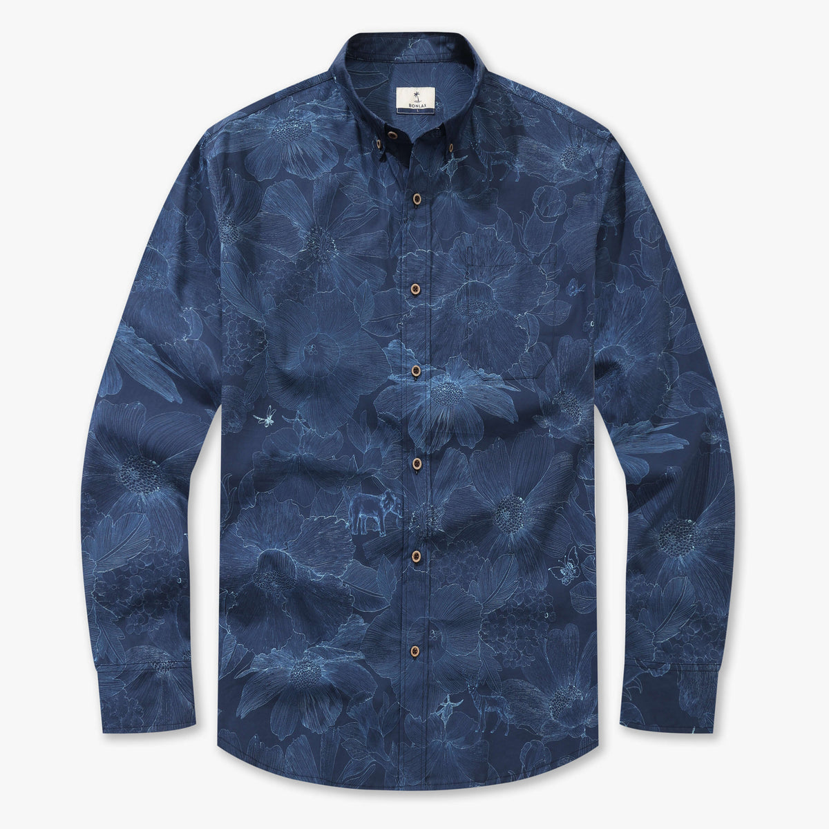 Indigo Floral Elephant Whisper Long Sleeve Shirt