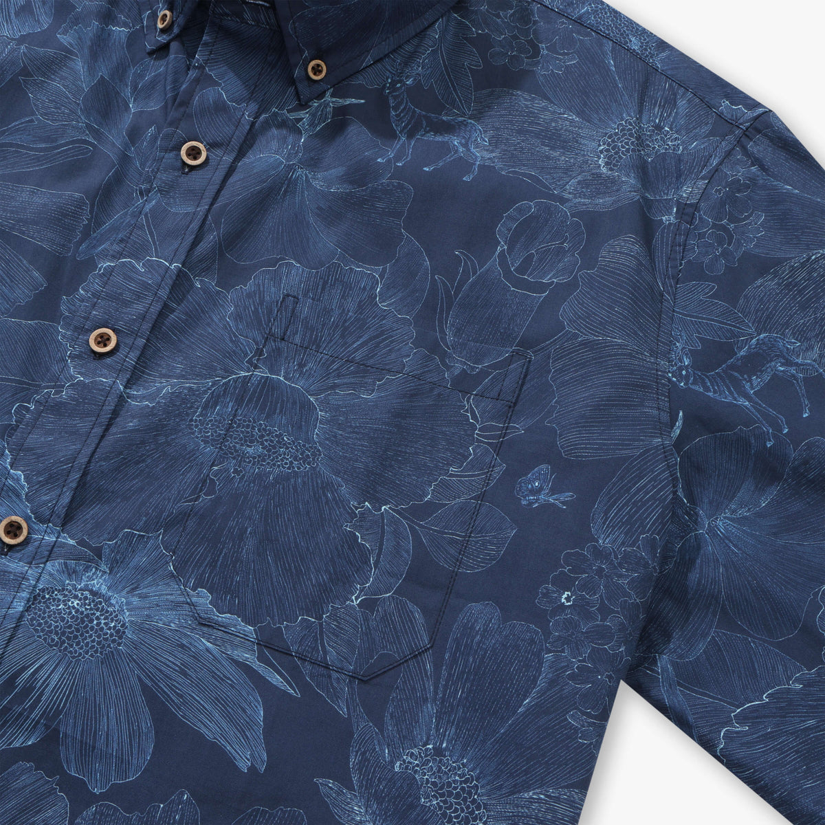 Indigo Floral Elephant Whisper Long Sleeve Shirt