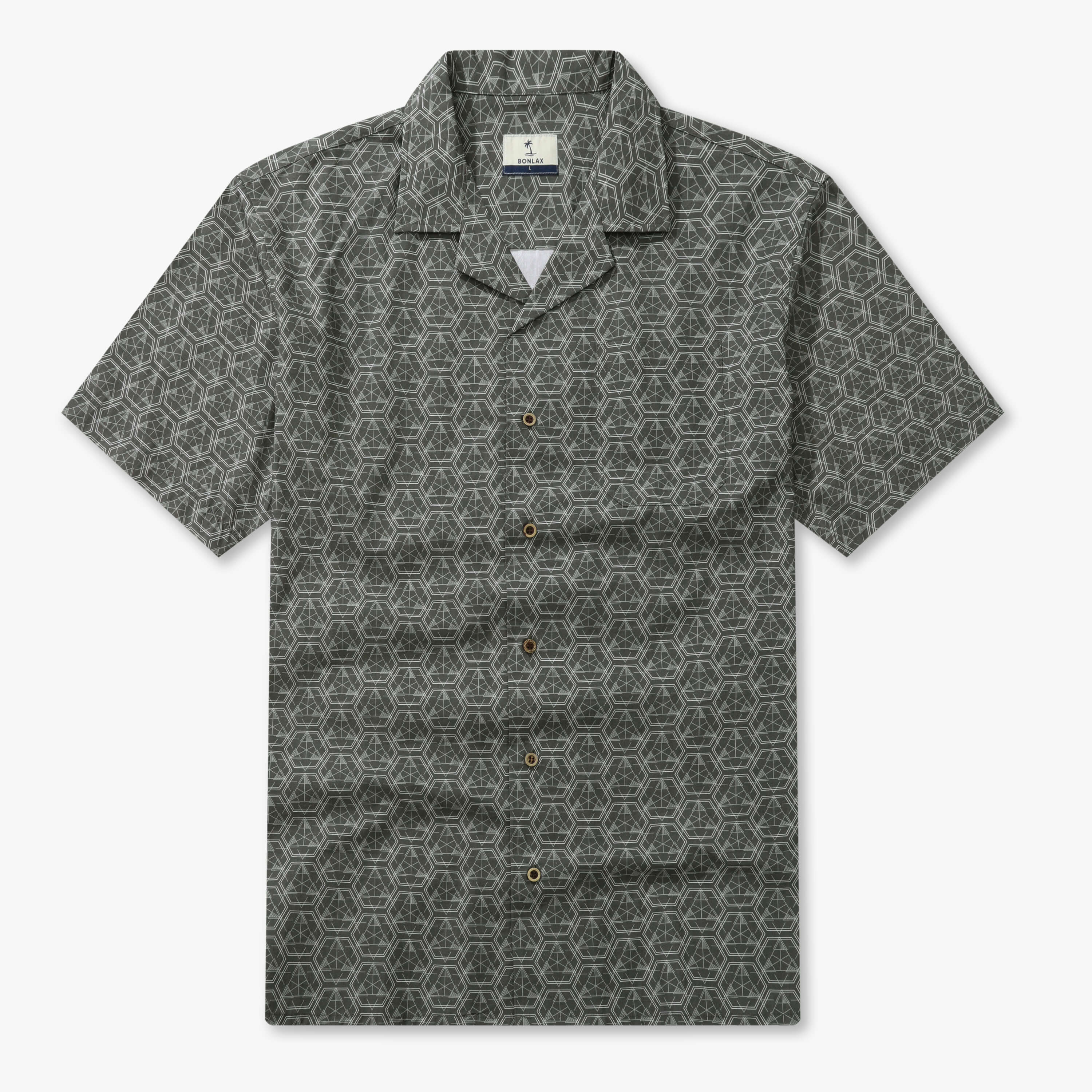 Basic Geometric Camp Shirt 
