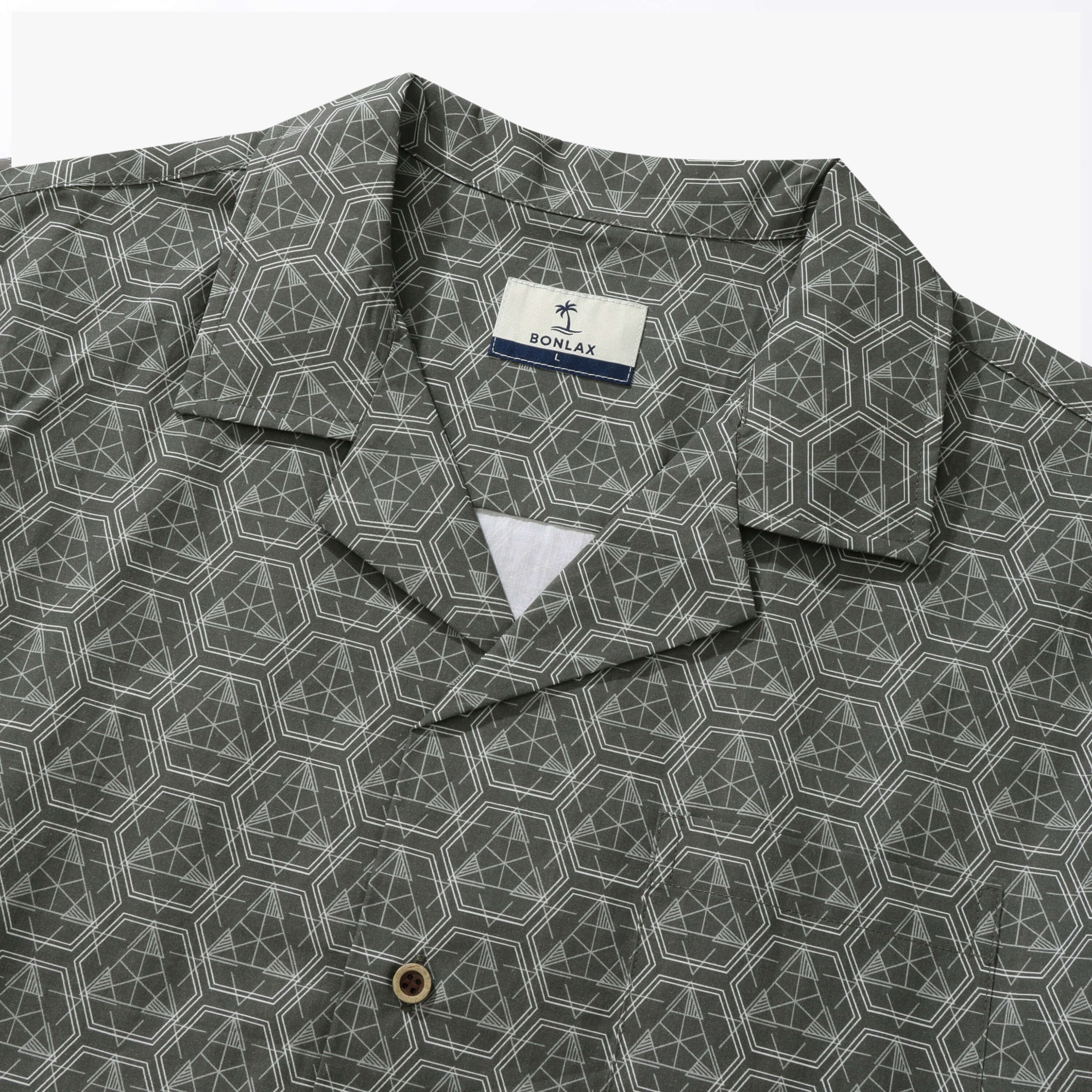 Basic Geometric Camp Shirt 