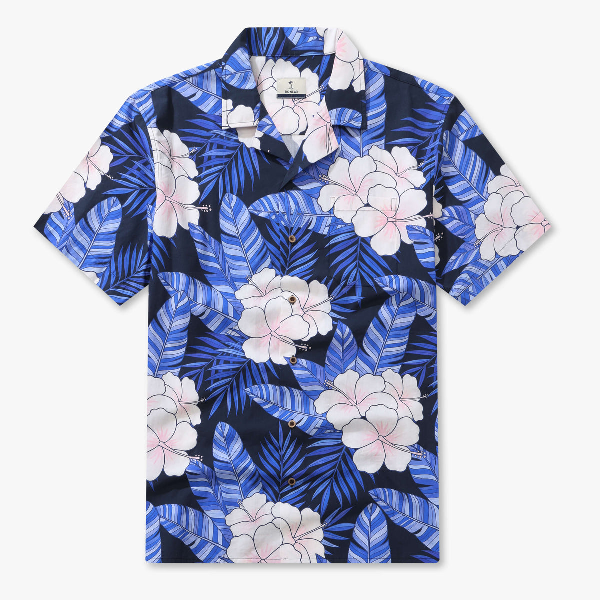 Moonlit Hibiscus Camp Shirt