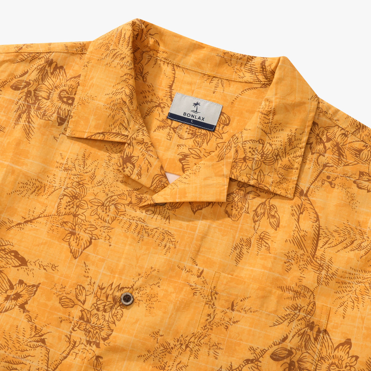 Monochromatic Botanical Toile Camp Shirt
