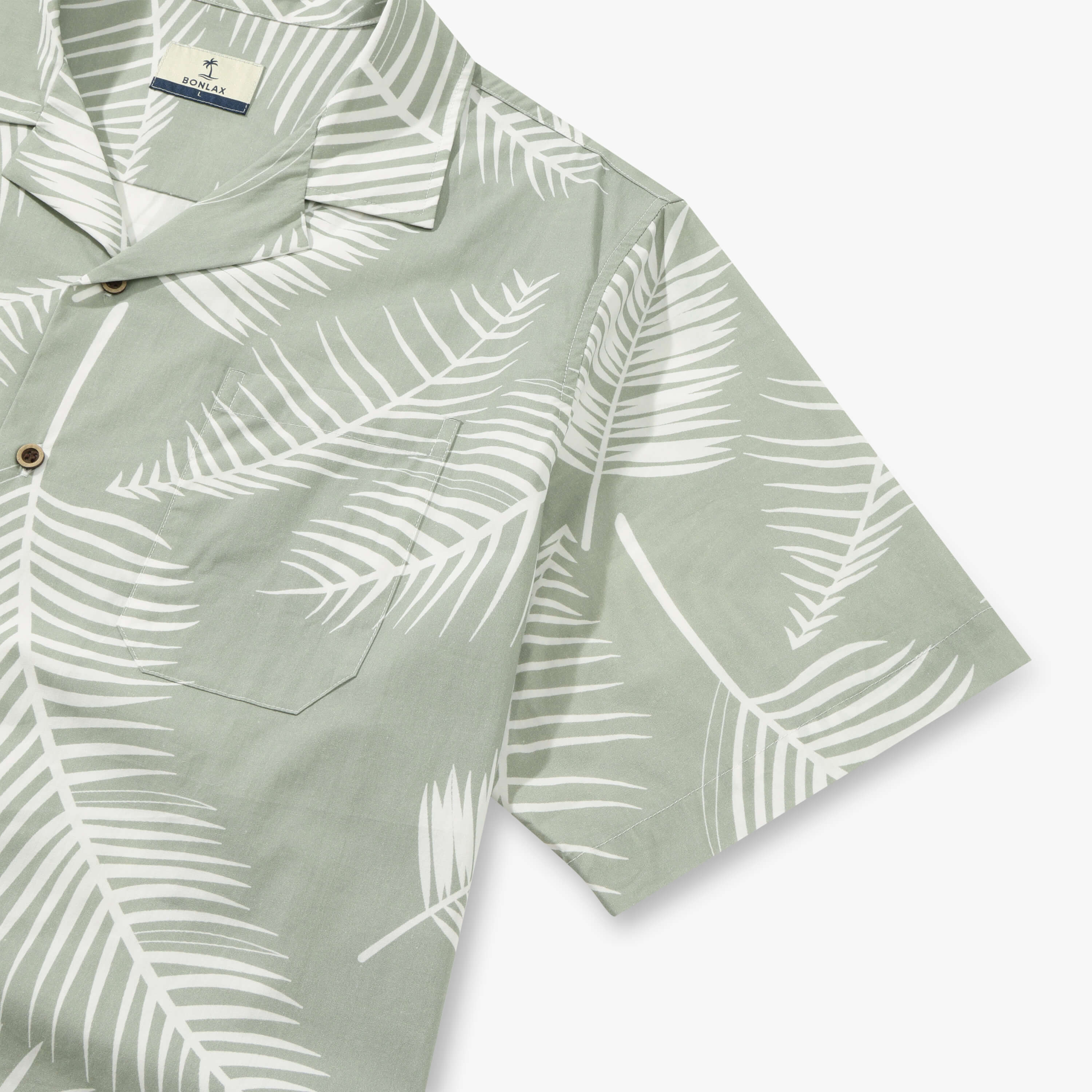 Tropical Leaf Palms Camp Shirt