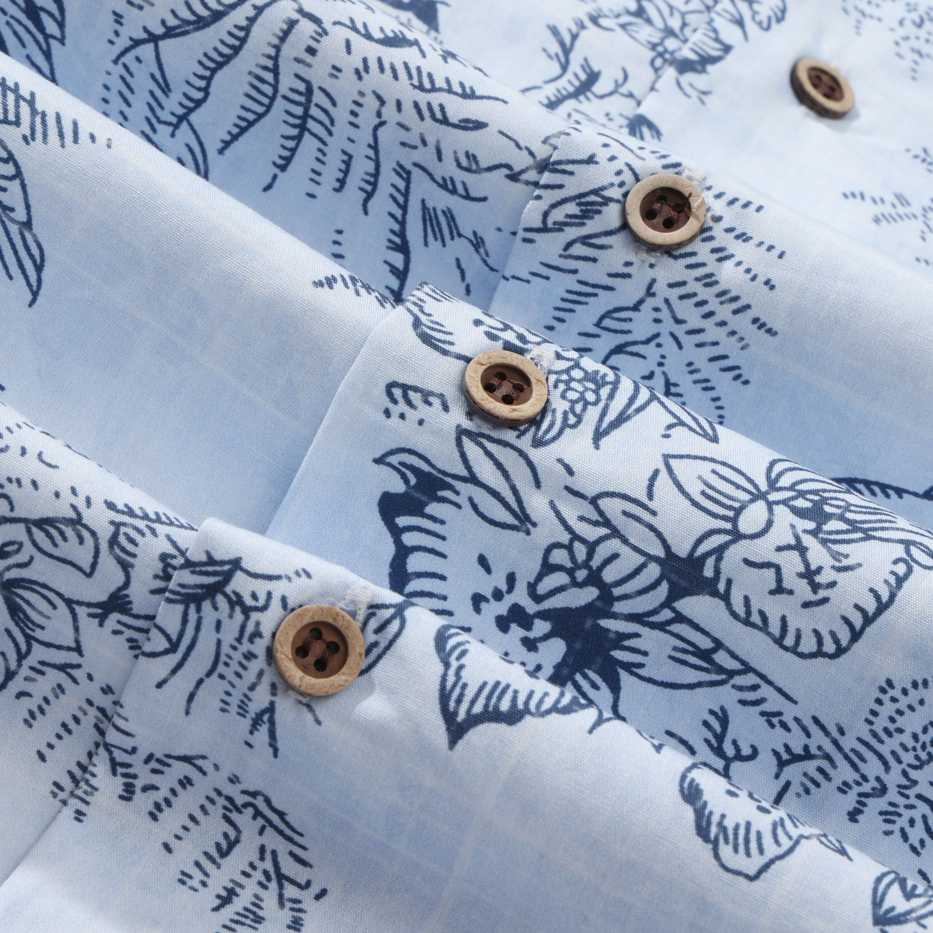Monochromatic Botanical Toile Camp Shirt