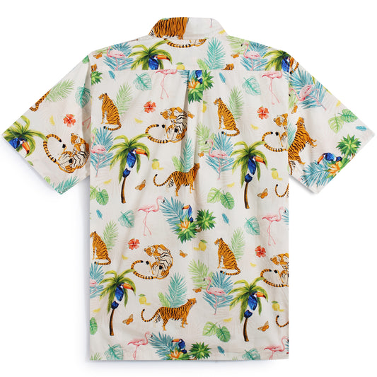 Flamingos & Tigers Short Sleeve Shirt - Bonlax