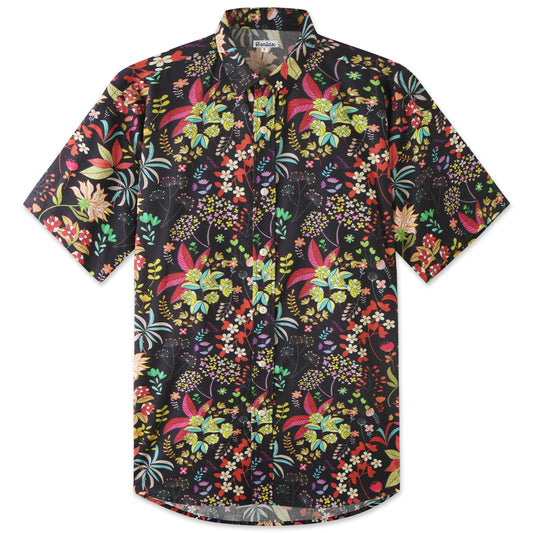 Kurzärmliges Hawaiihemd mit Löffelblumenmuster - Bonlax 