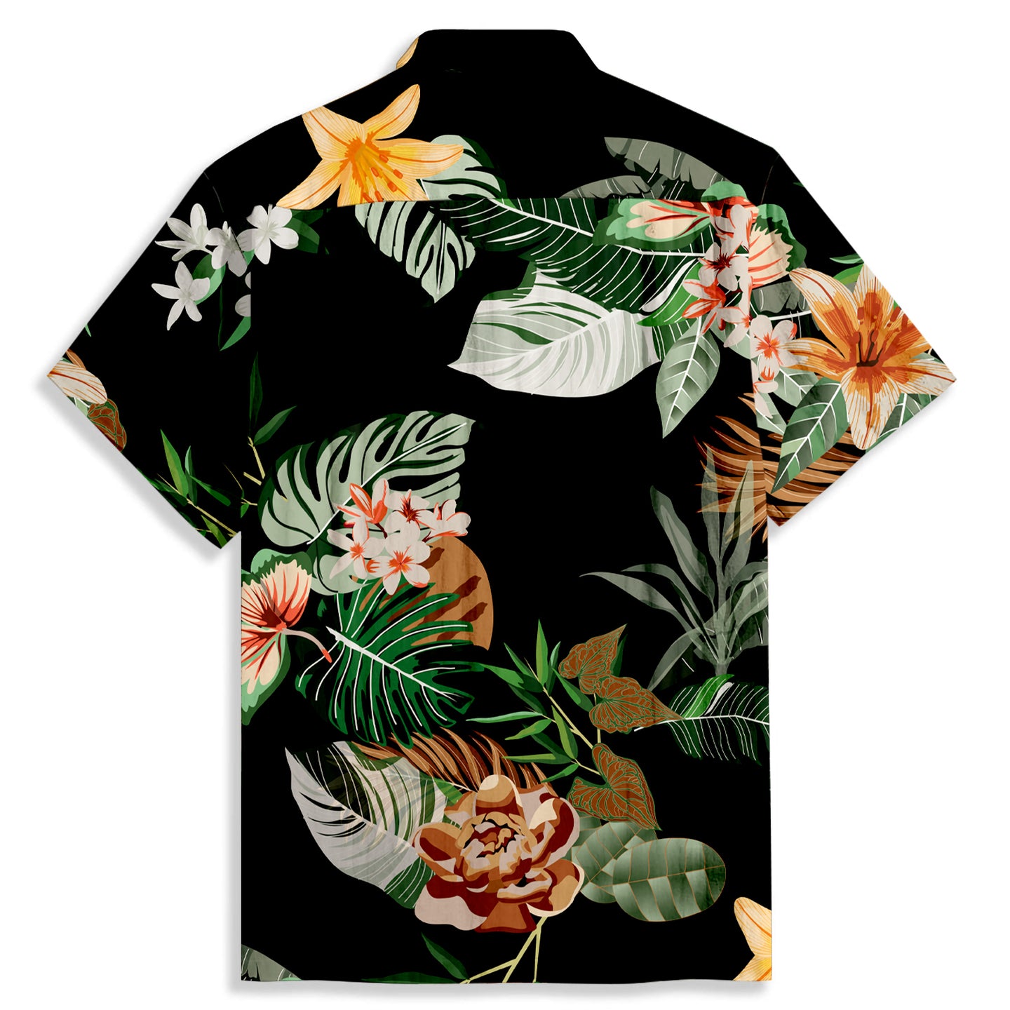 Palm Leaves Print Short Sleeve Shirt - Bonlax