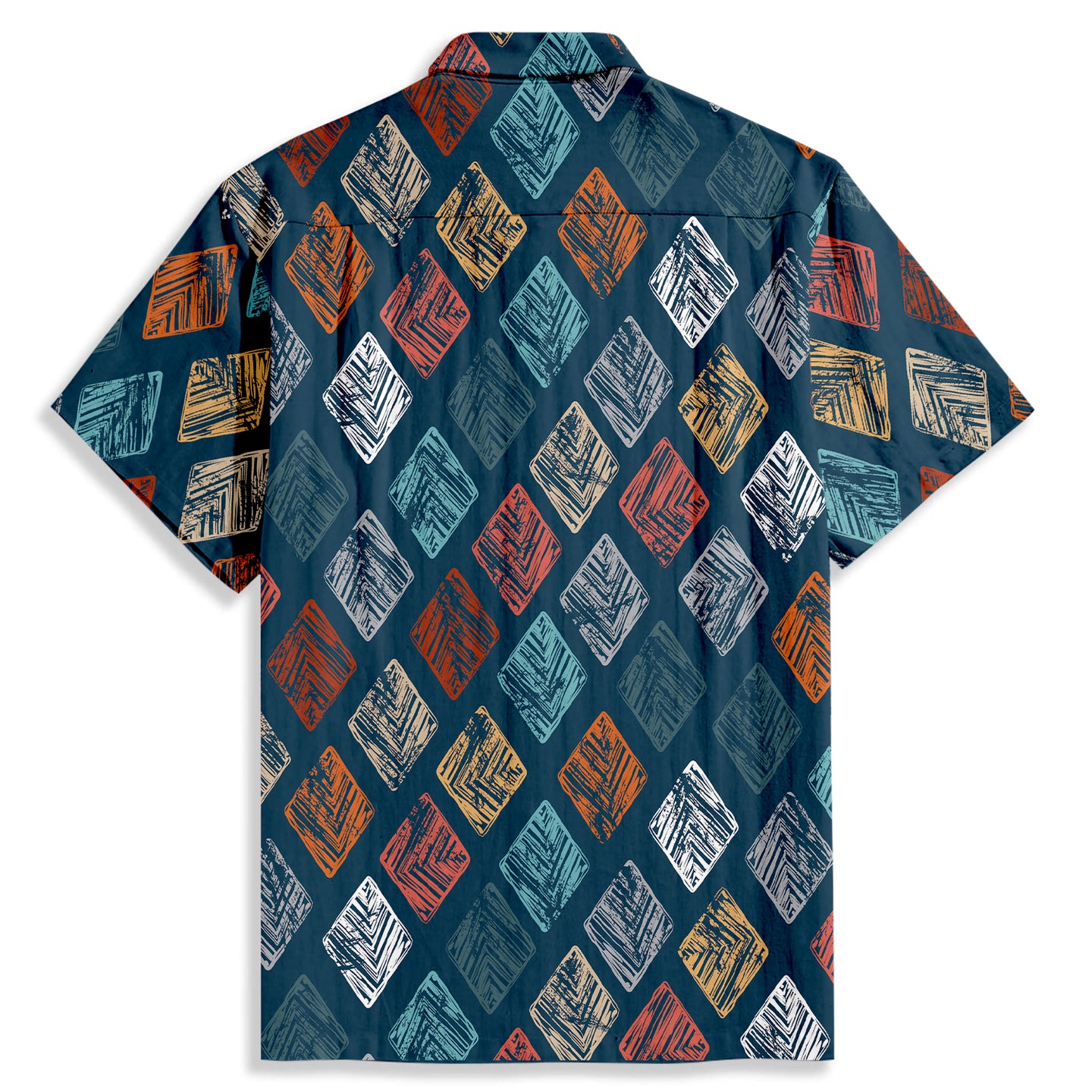 Geometric Patterns Print Short Sleeve Shirt - Bonlax