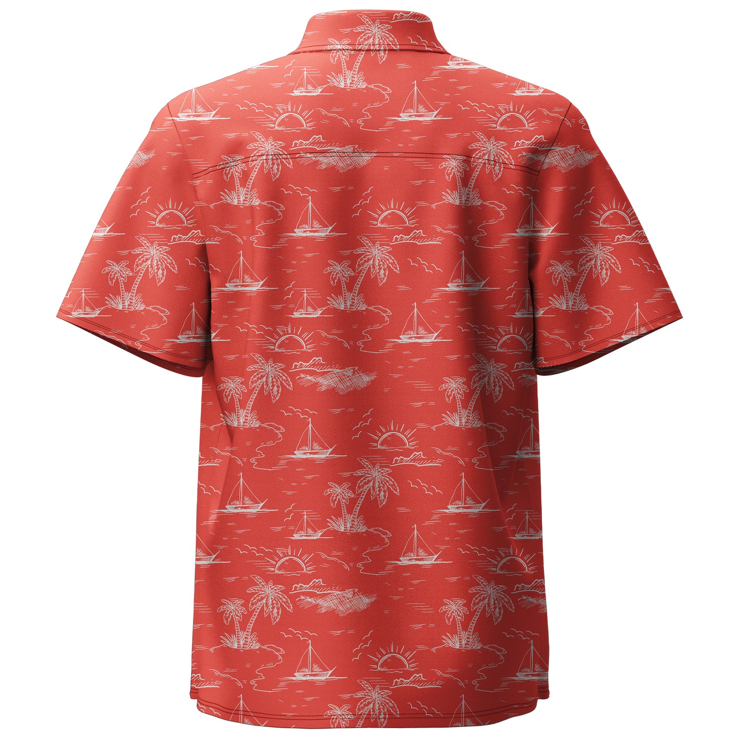 Coconut Tree Sunset Print Hawaiian Shirt - Bonlax