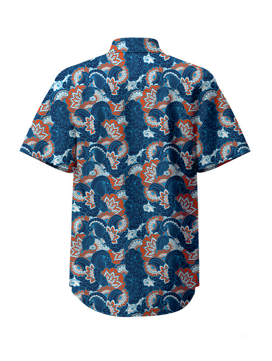 Paisley Pattern Short Sleeve Shirt - Bonlax