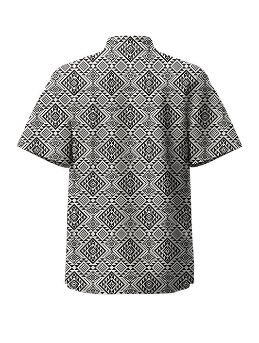 Bohemian Geometric Pattern Hawaiian Shirt - Bonlax(Shipping on May 21st)
