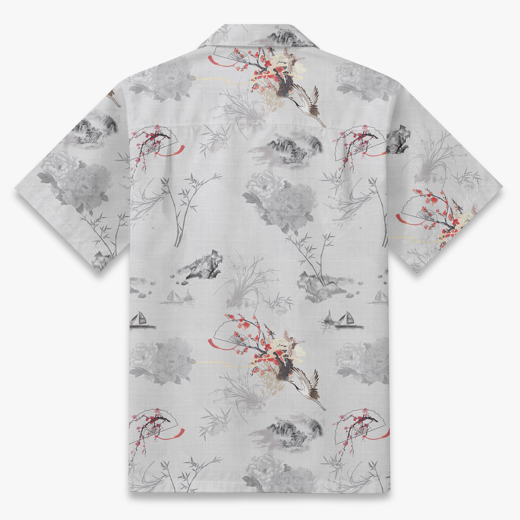 Oriental Poetic Landscape Camp Shirt