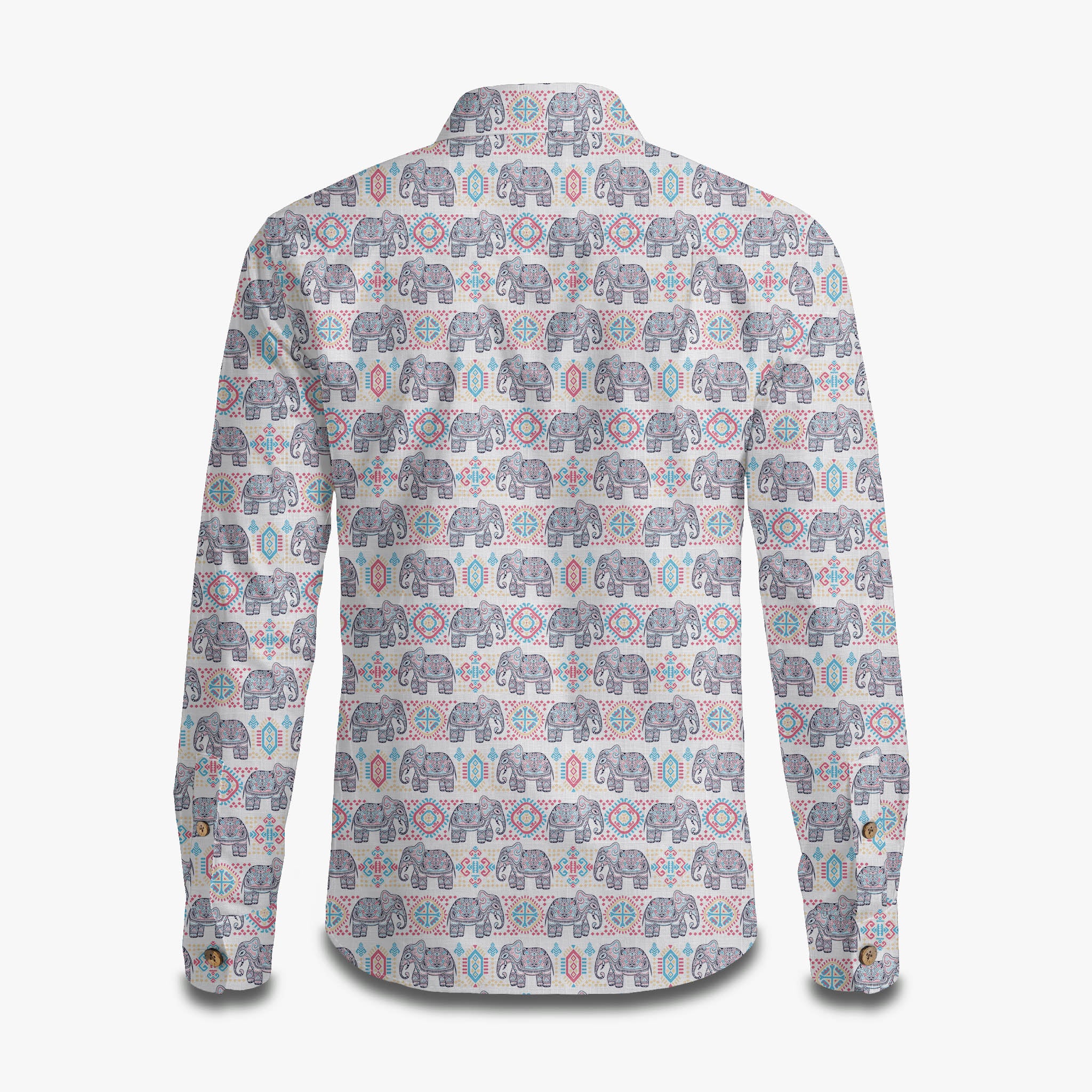 Tribal Decorative Indian Elephant Print Long Sleeve Shirt