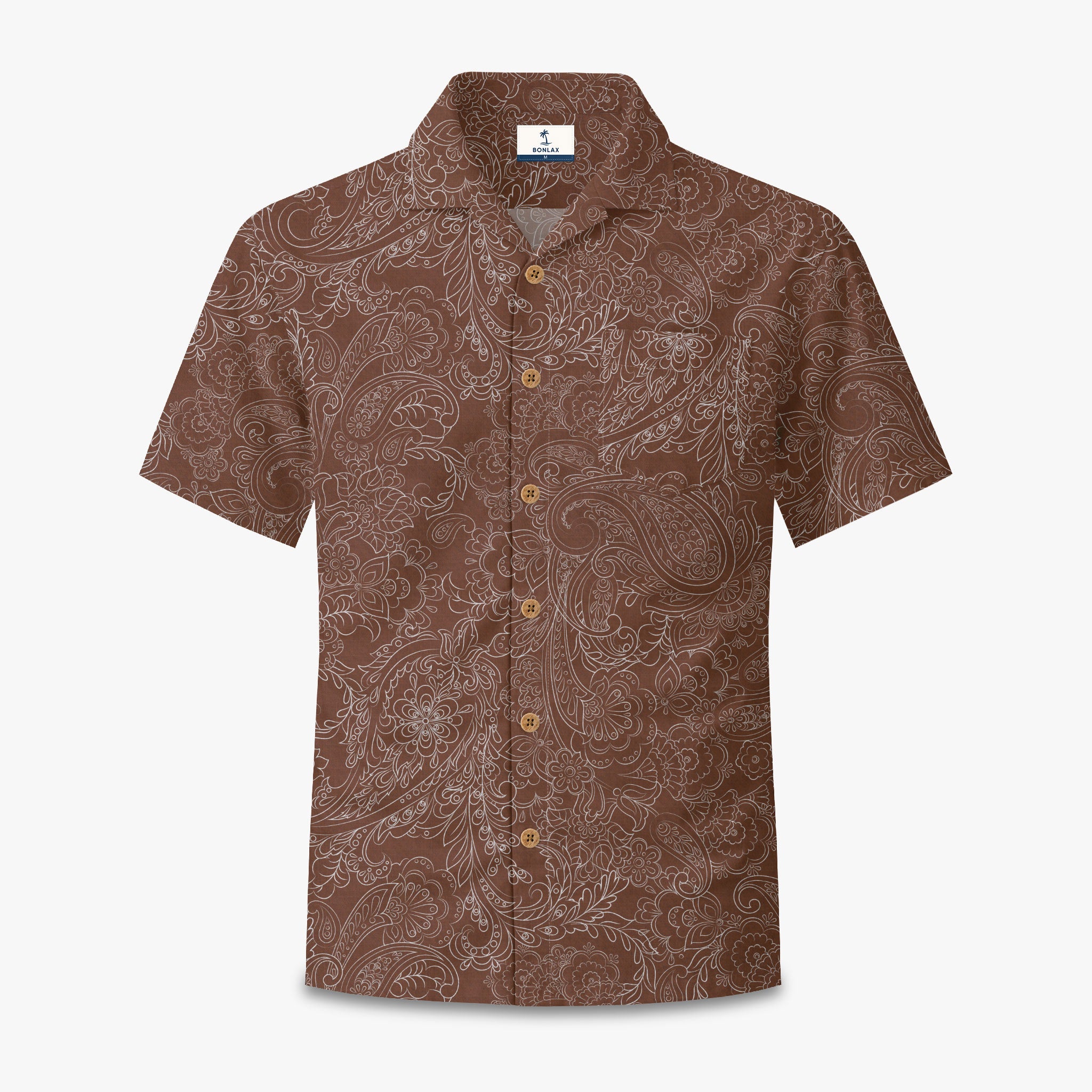 Cocoa Paisley Vintage Camp Shirt