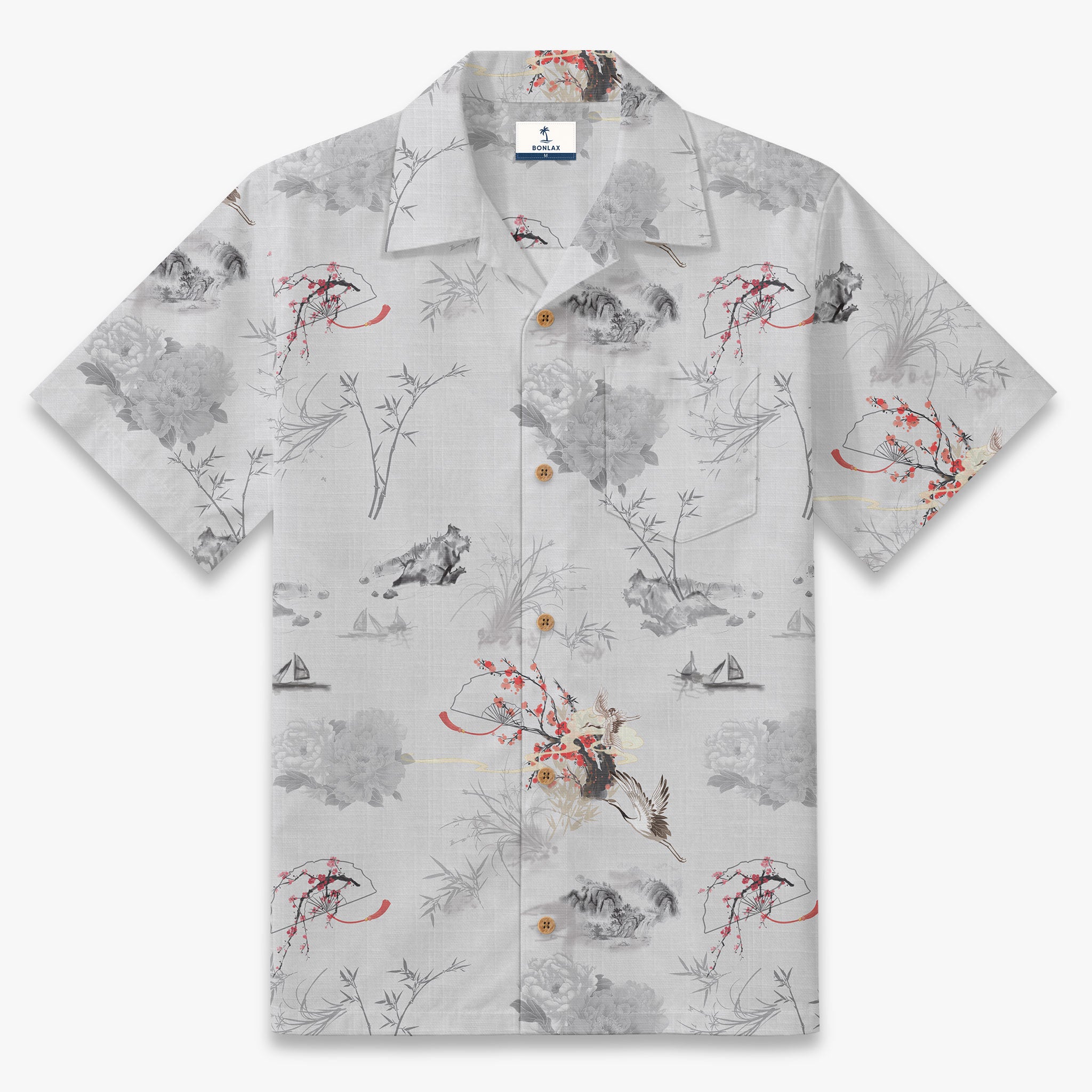 Oriental Poetic Landscape Camp Shirt
