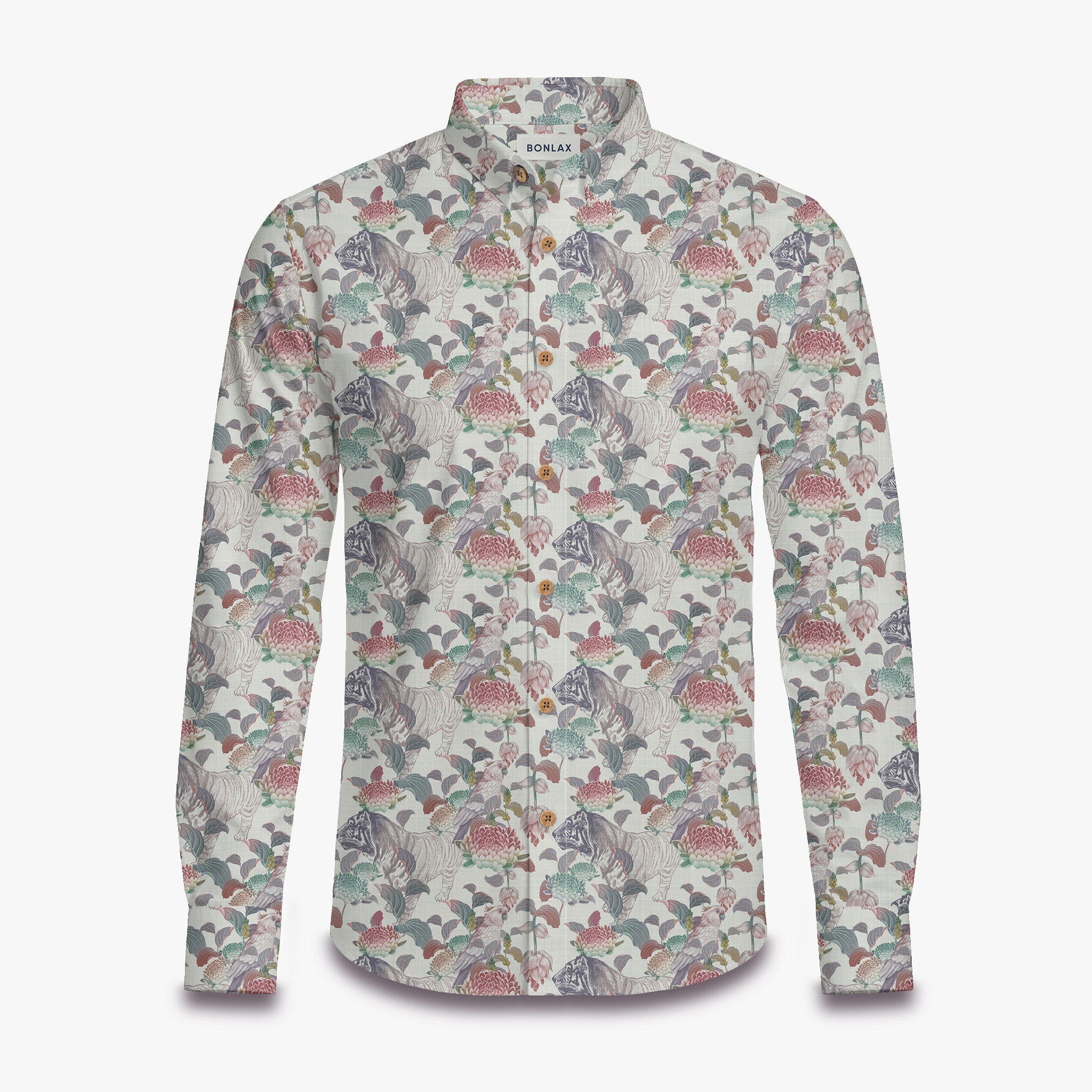 Parrot Branch Tiger Print Long Sleeve Shirt