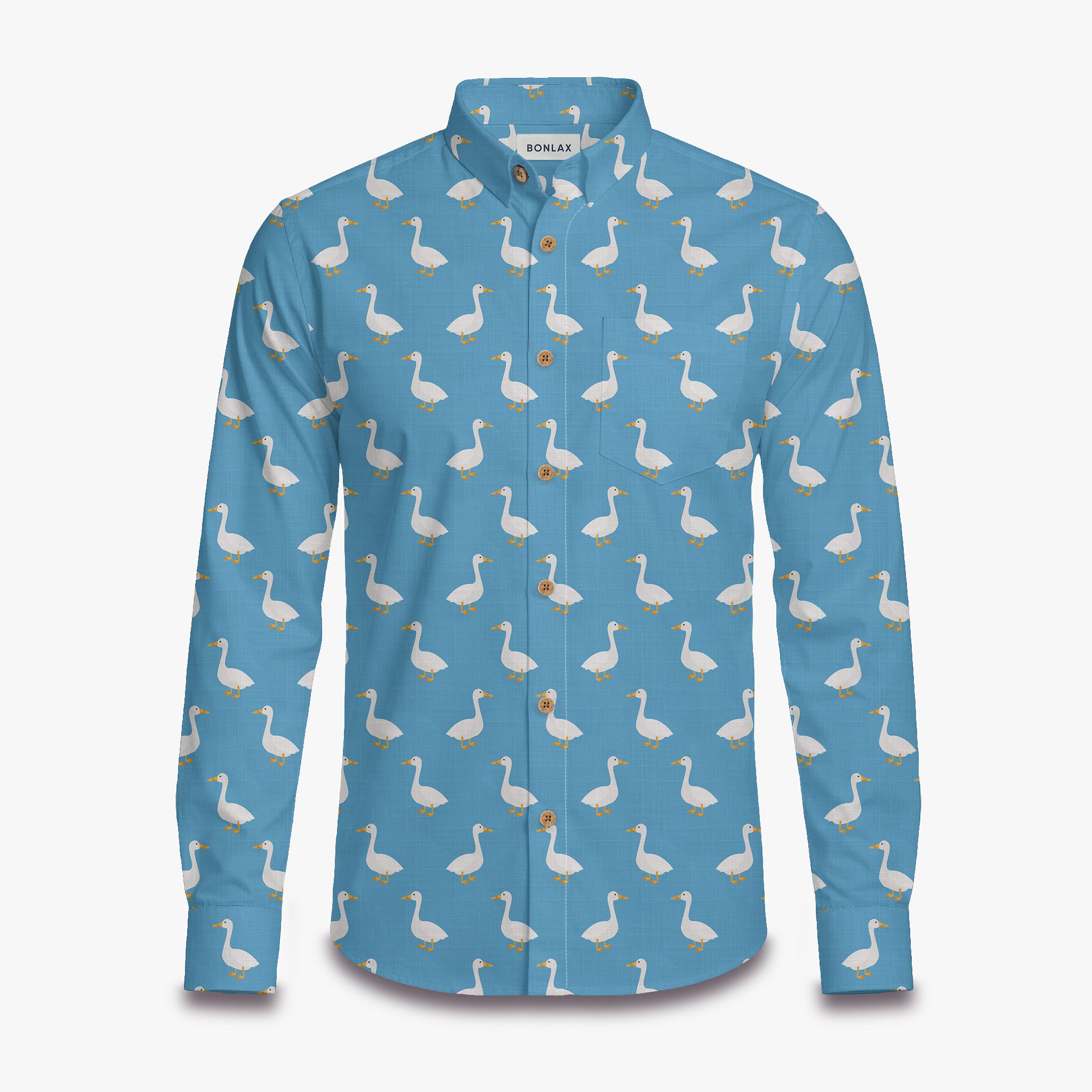 Cute Goose Print Long Sleeve Shirt