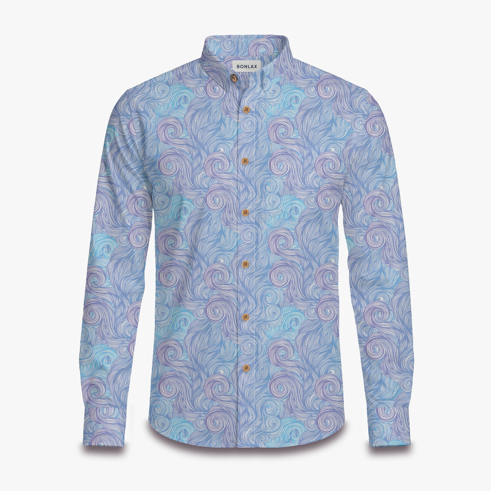 Contrast Color Tornado Pattern Long Sleeve Shirt