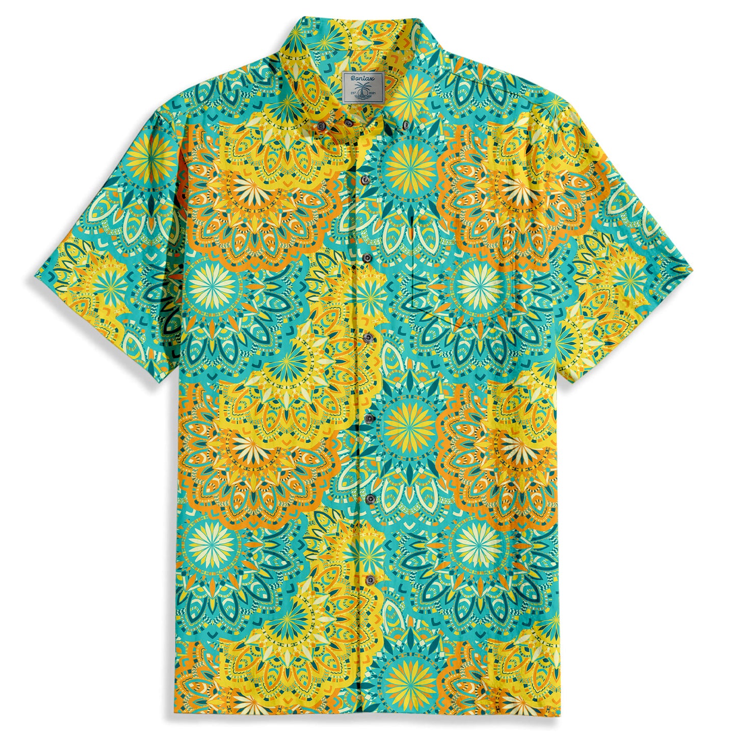 Moroccan Style Print Short Sleeve Shirt - Bonlax