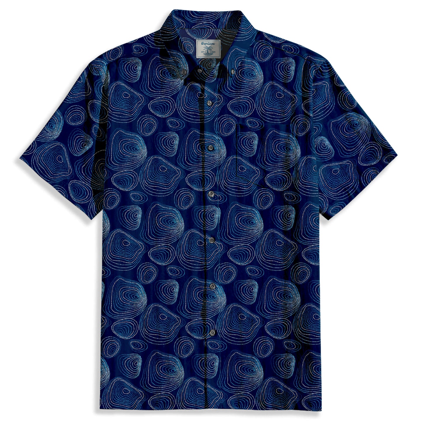 Irregular Ellipse Print Short Sleeve Shirt - Bonlax