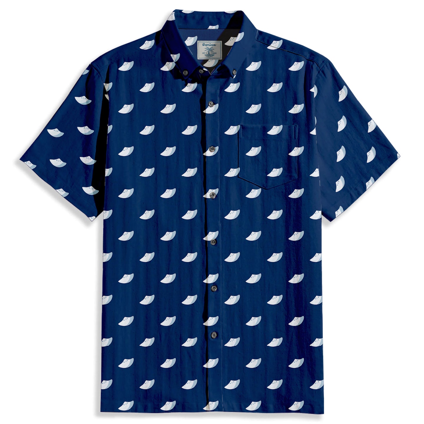 Stingray Print Short Sleeve Shirt - Bonlax