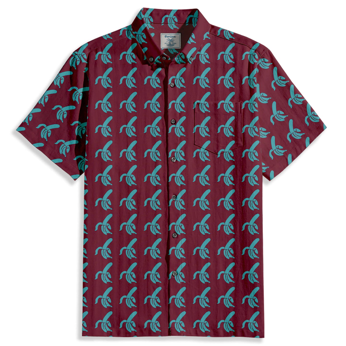 Banana Print Short Sleeve Shirt - Bonlax