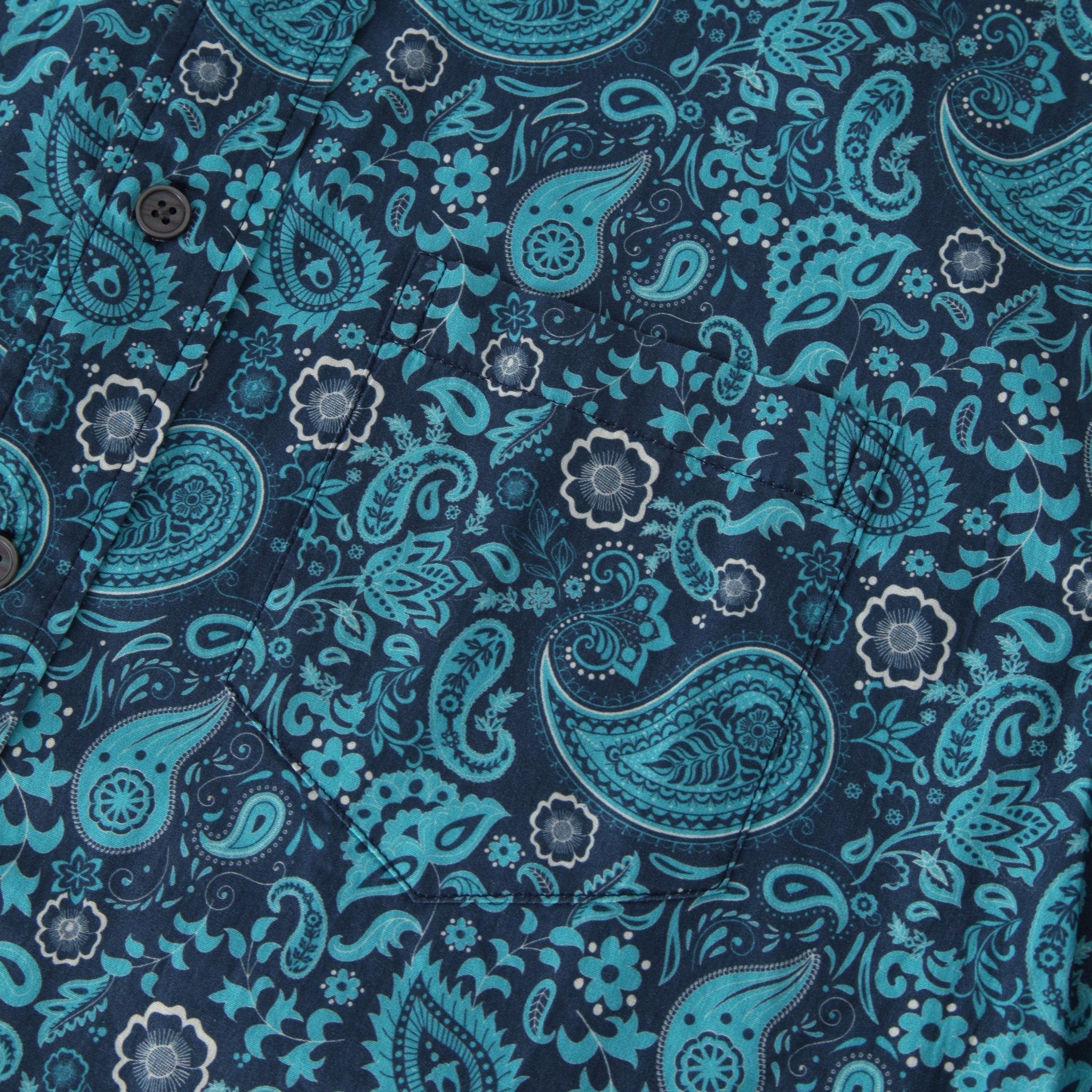 ポポGobelin Weaving Paisley Pattern Blo Paisley Printed Rayon Challis - Brick Red/Slate Blue/Clay Orange