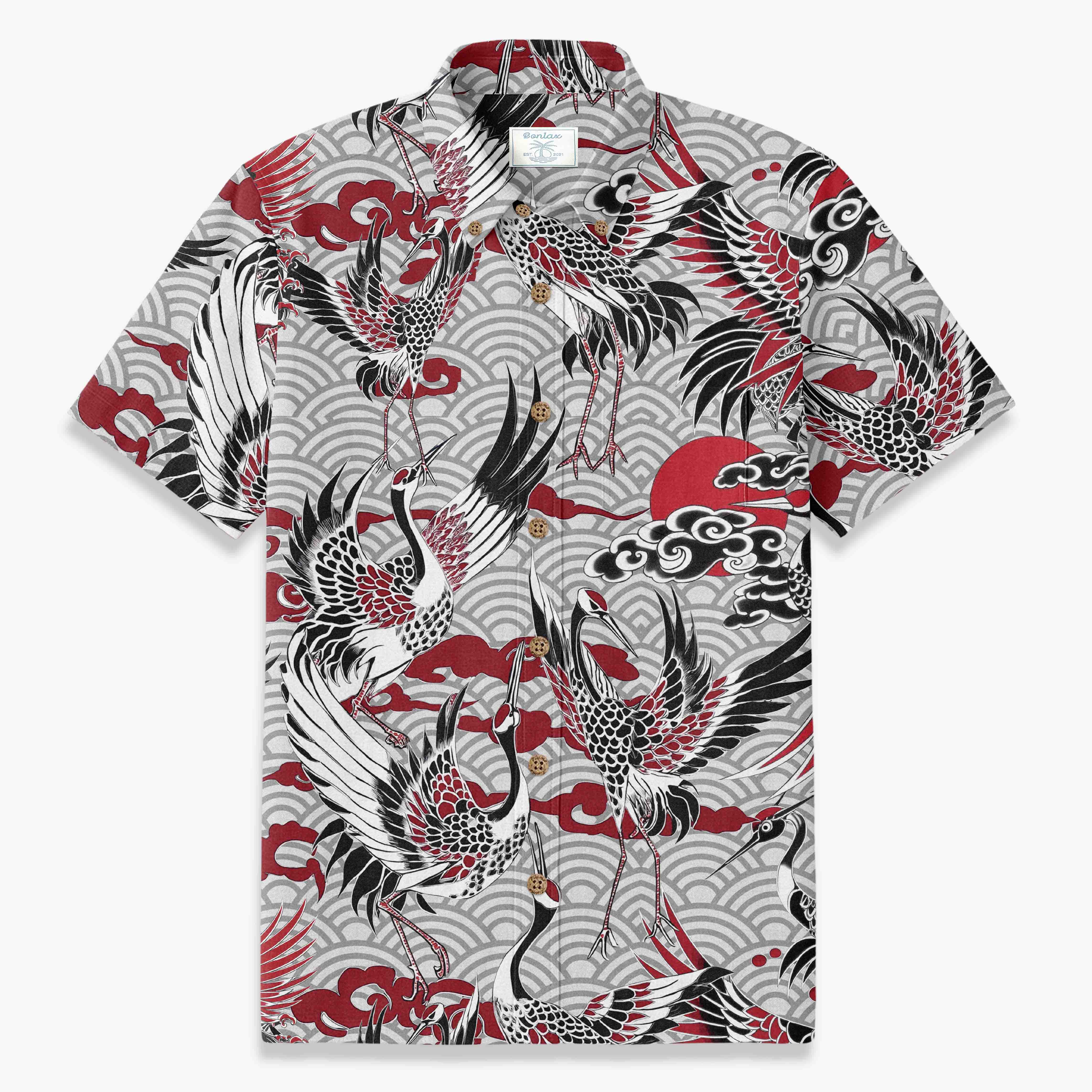 Elegant Crane and Cloud Motif