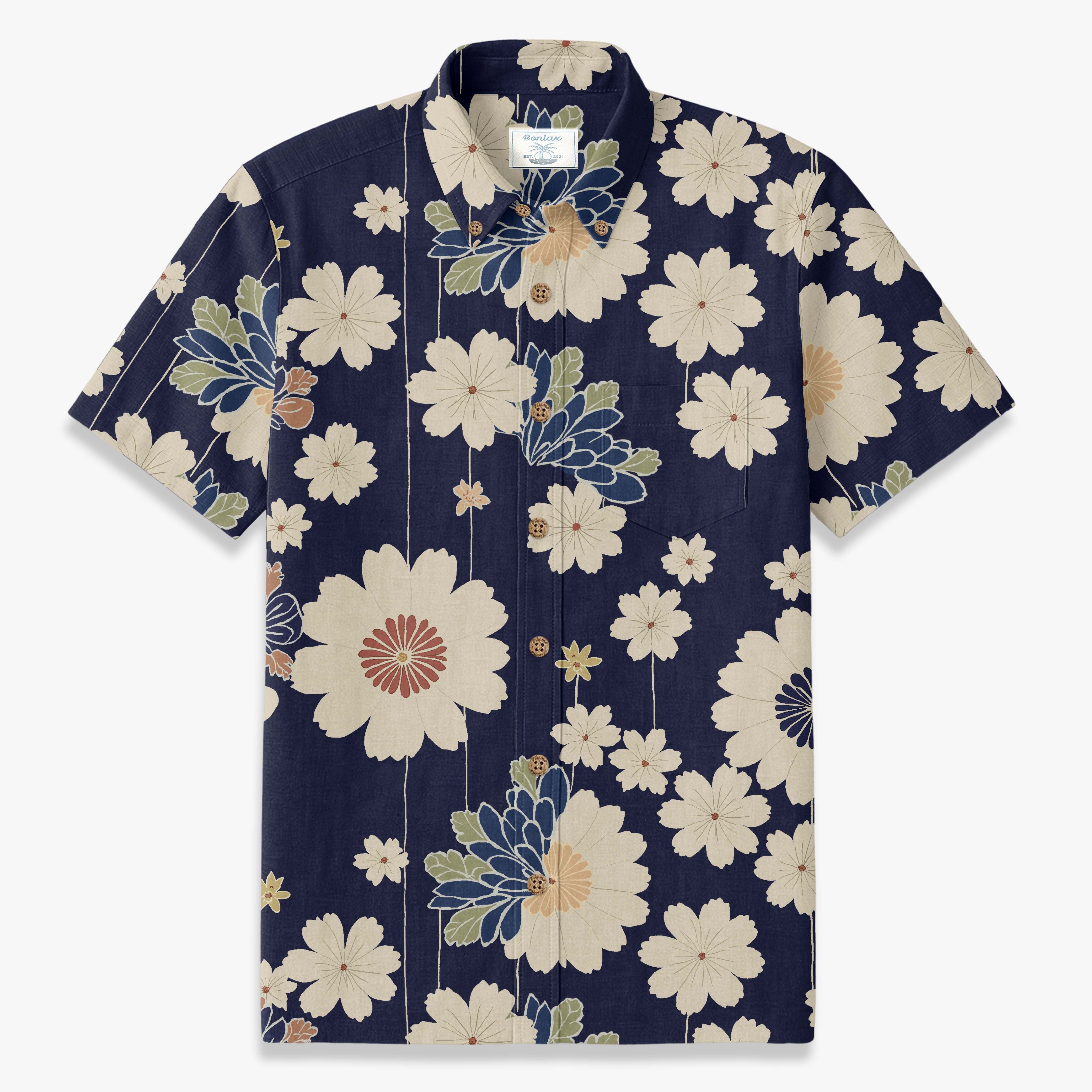 Men's Oil Painting Daisy Shirt | Artistic Floral Print | Bonlax
