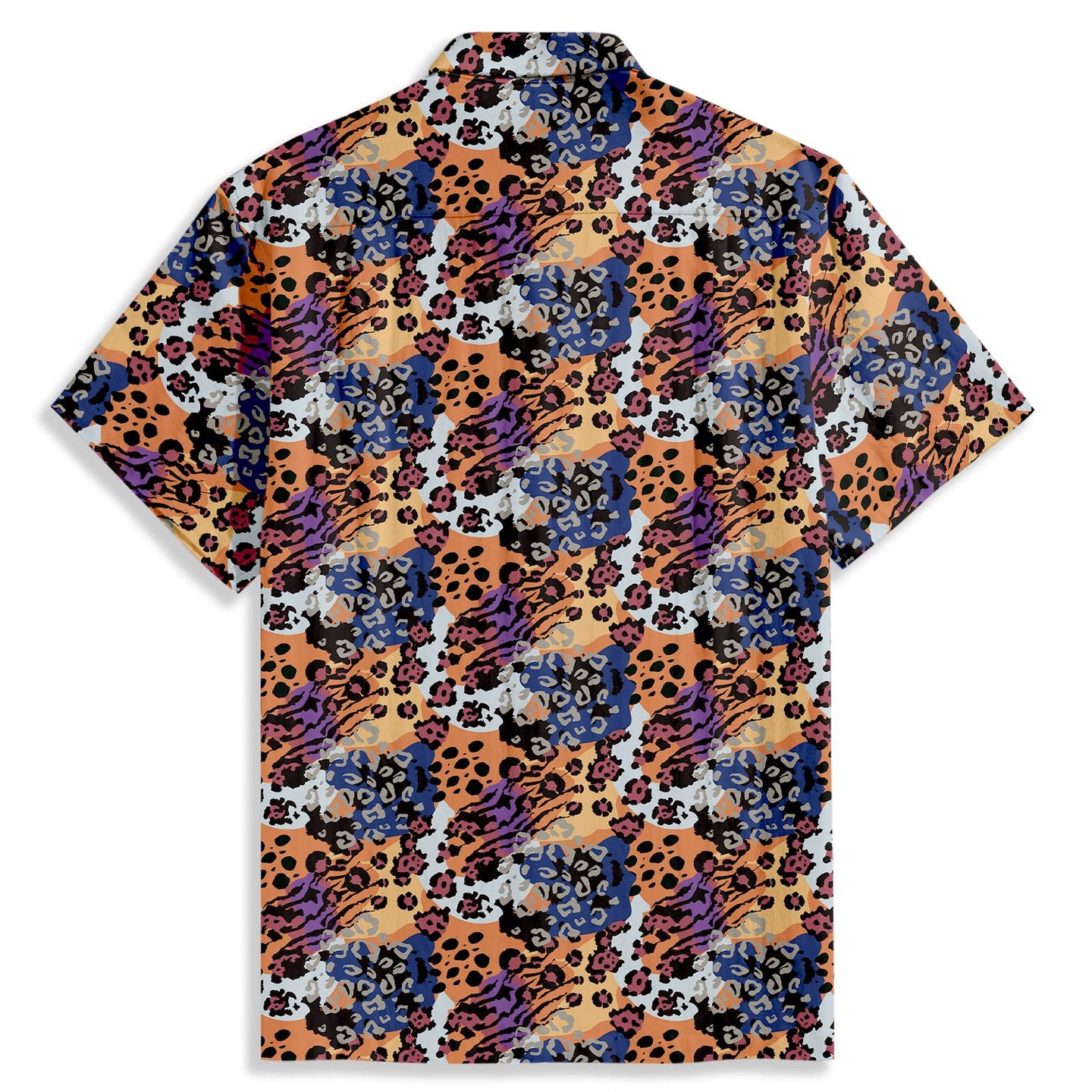 Multicolor Leopard Print Short Sleeve Shirt - Bonlax