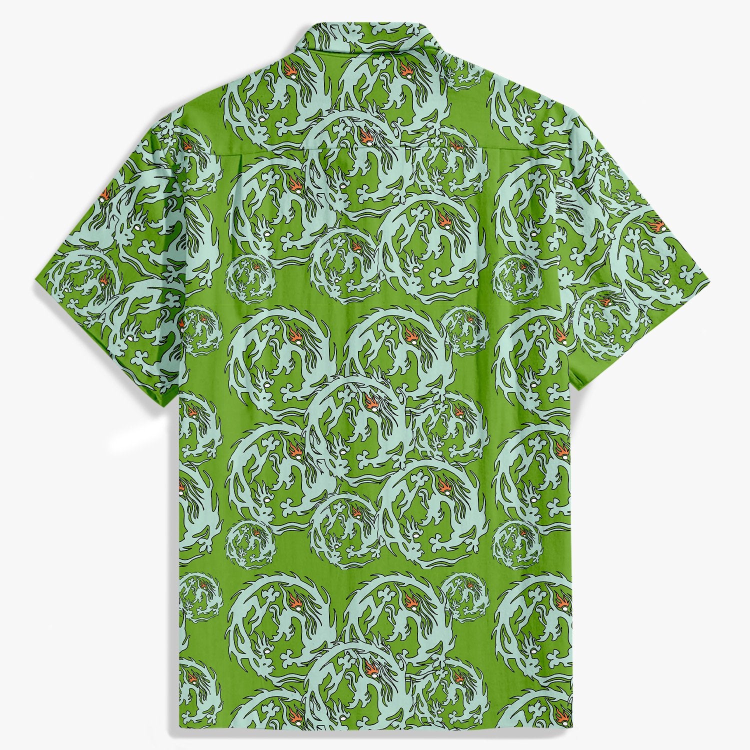 Green forest dragon pattern shirt-Bonlax