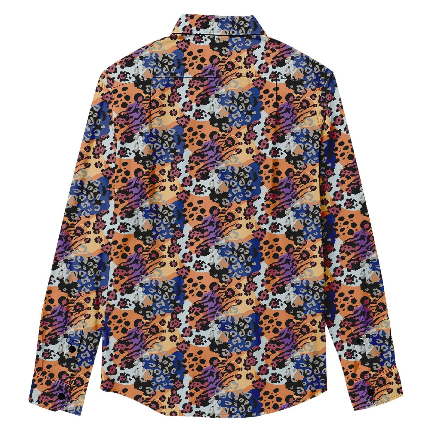 Multicolor Leopard Print Long Sleeve Shirt - Bonlax